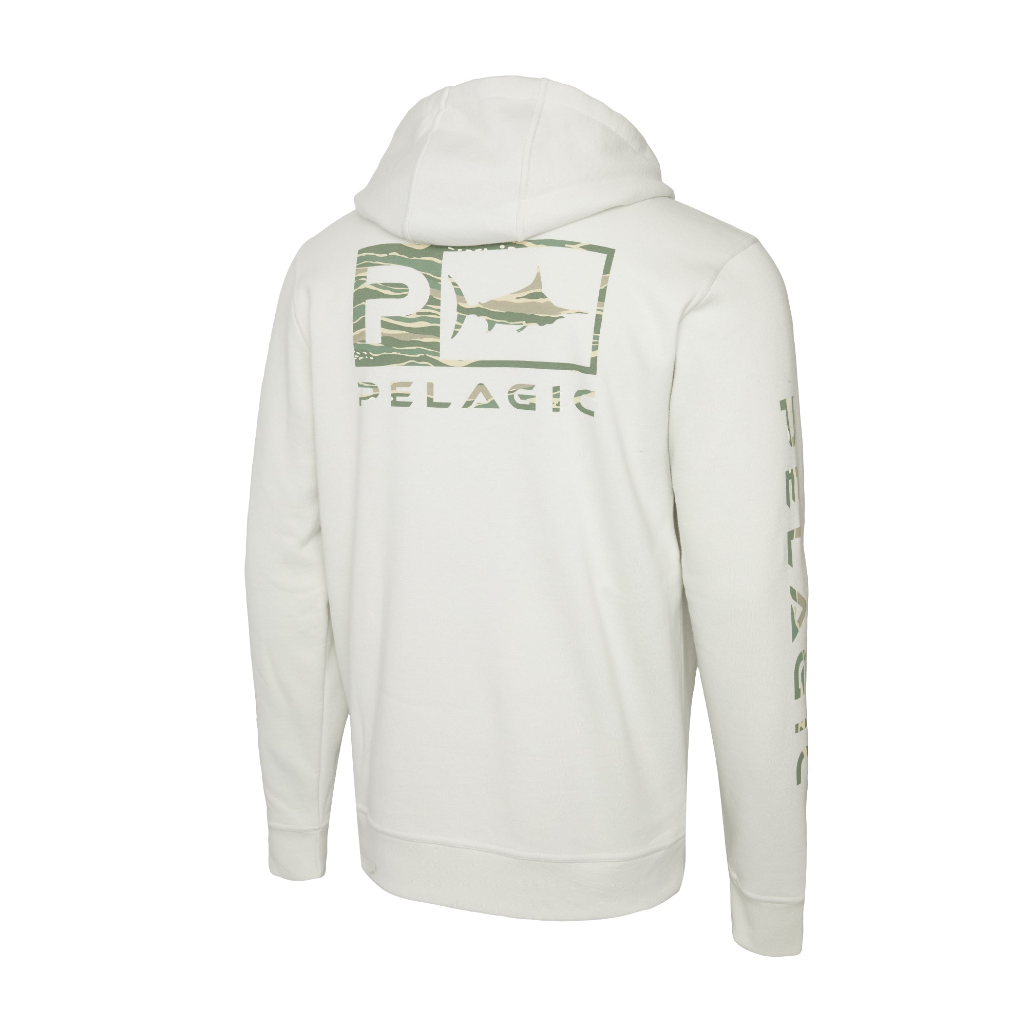 Pelagic Tanner Wahoo Icon felpa zip Bone in cotone