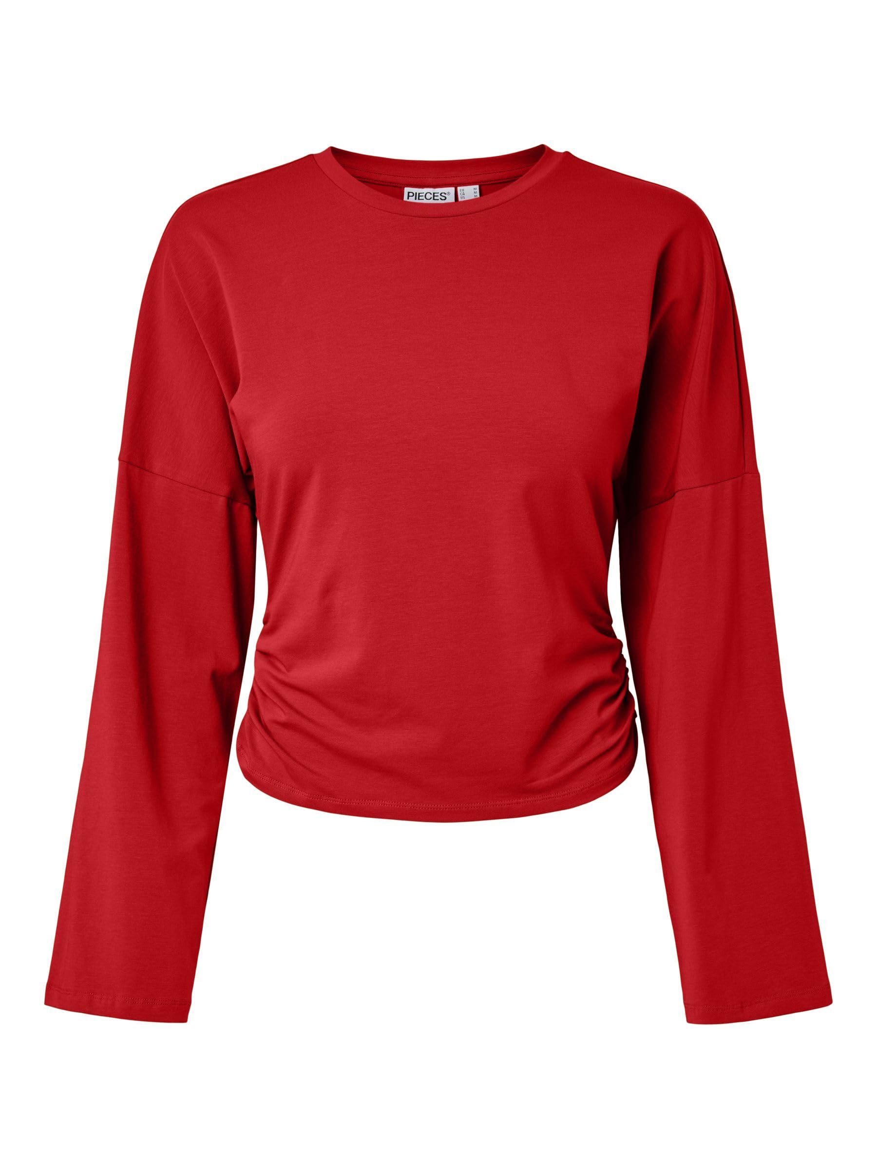 Pieces Pcalli LS O-Neck maglia donna nero cotone