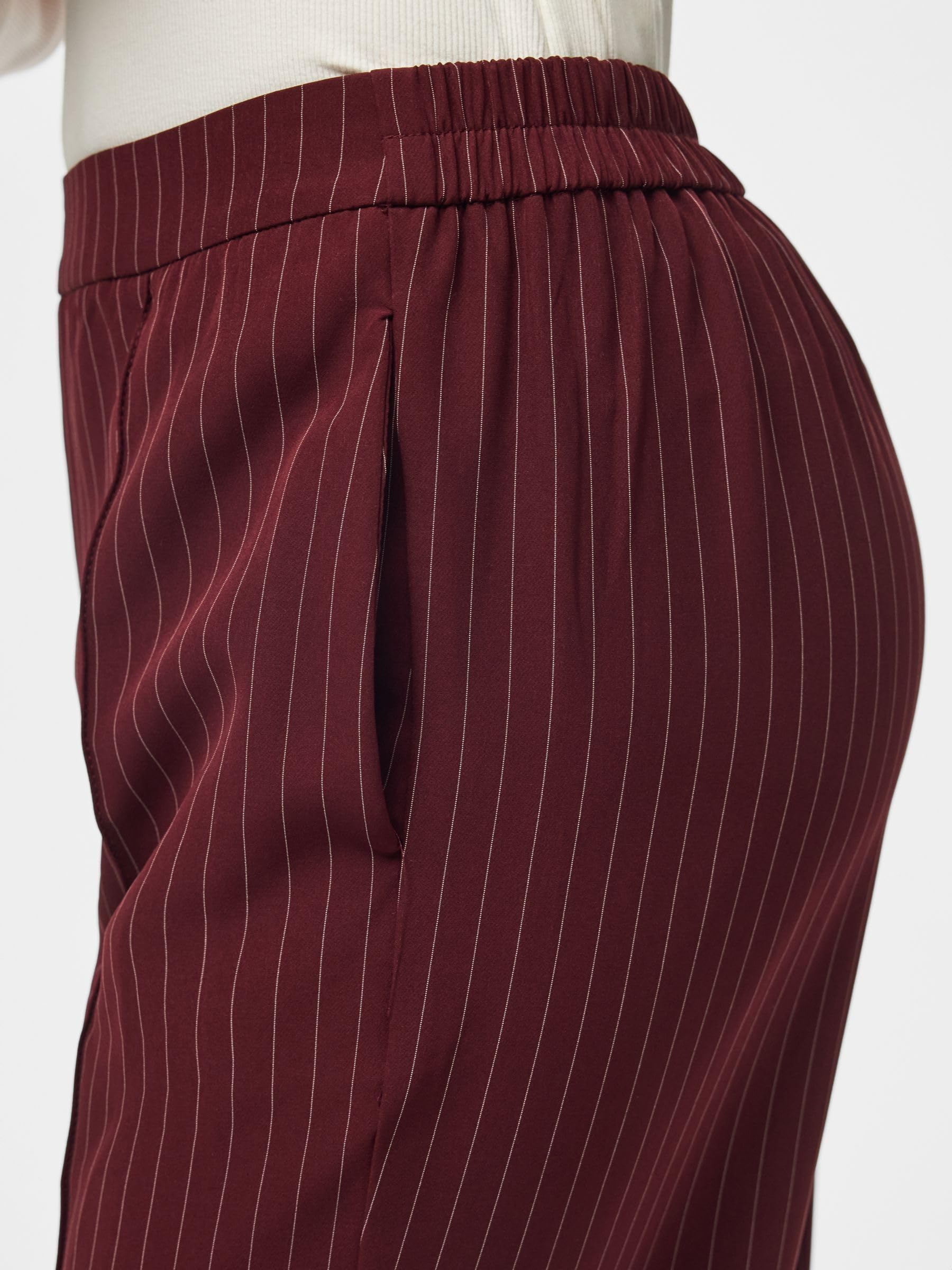 Pieces Pcbozzy HW Wide pantaloni donna a righe vita alta