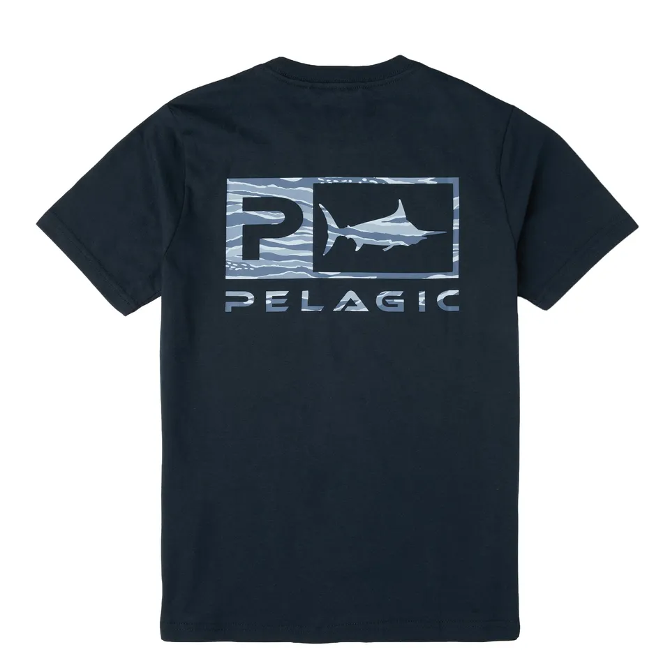 PELAGIC Wahoo Icon t-shirt ragazzo blu navy cotone bio