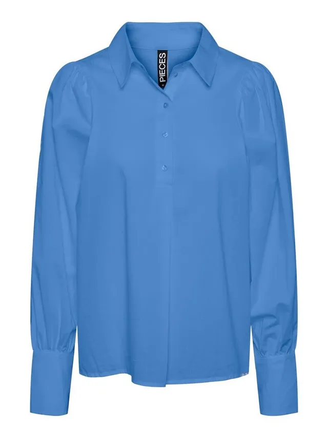 Pieces Pcbrynne LS Shirt BC camicia donna cotone