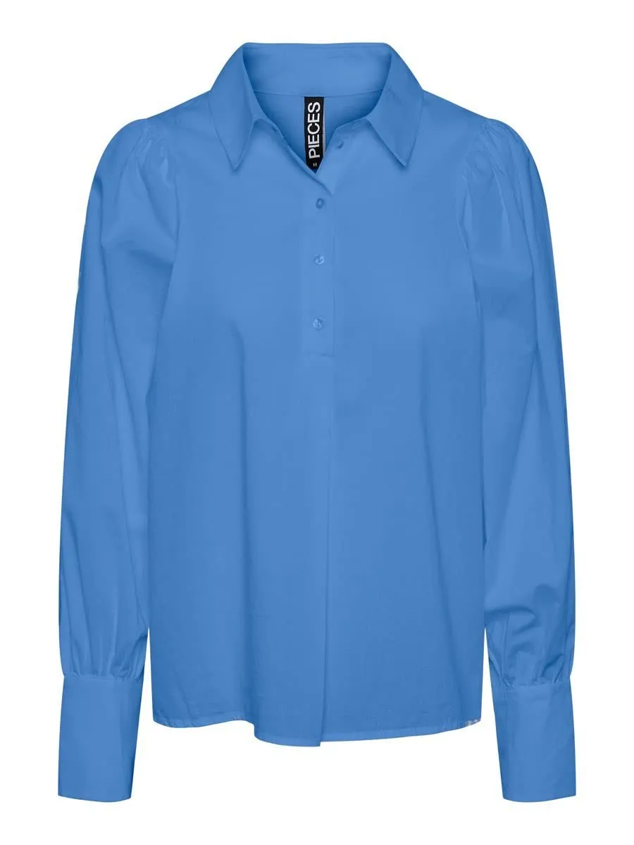 Pieces Pcbrynne LS Shirt BC camicia donna cotone