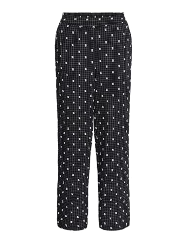 PIECES Pcnovalee HW pantaloni donna neri a pois vita alta
