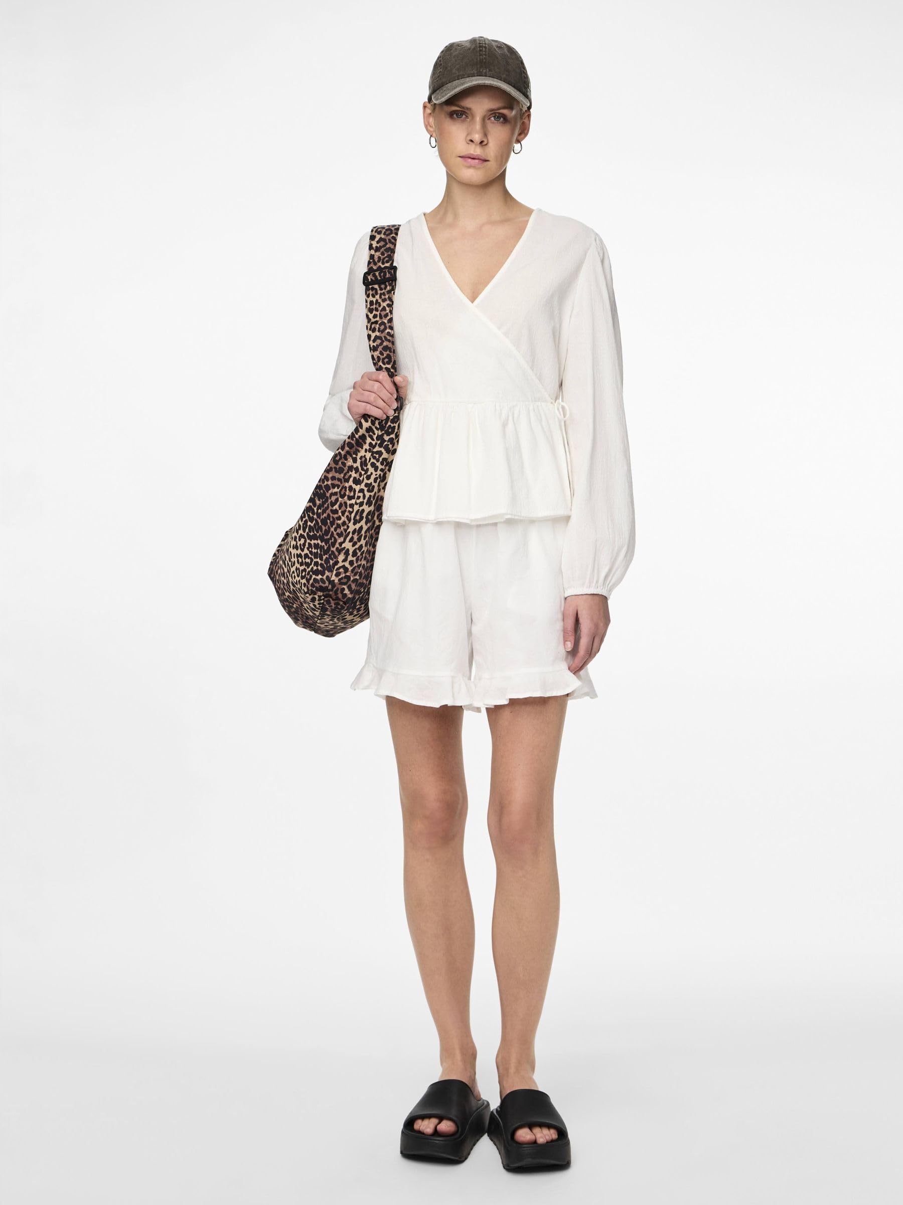 Pieces Pcmilla Cotton top donna S effetto incrocio