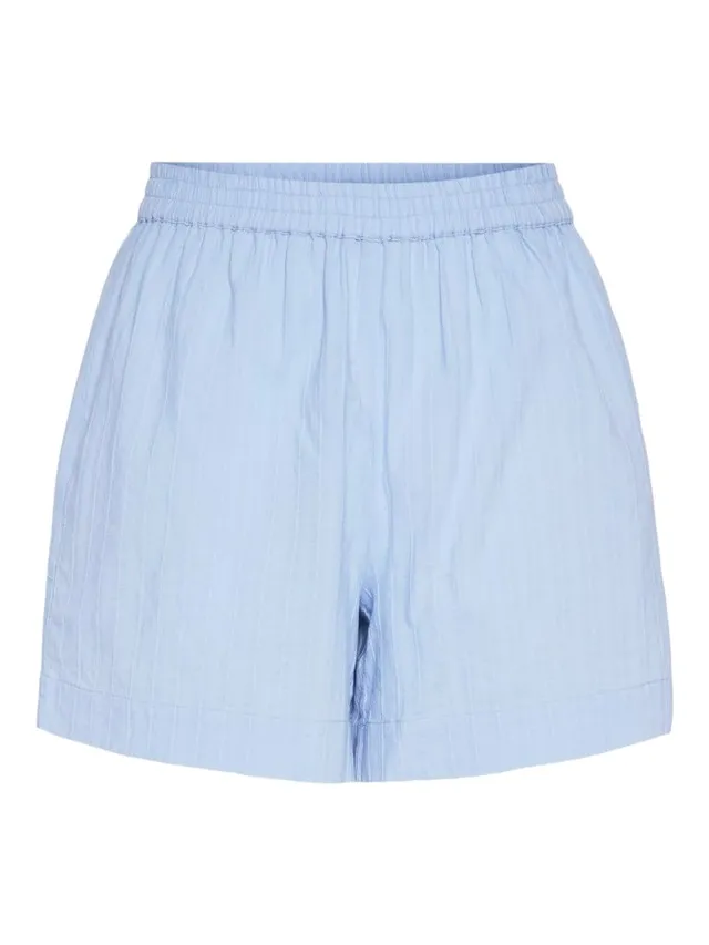 Pieces Pcmuna MW Shorts pantaloncini blu di cachemire corti