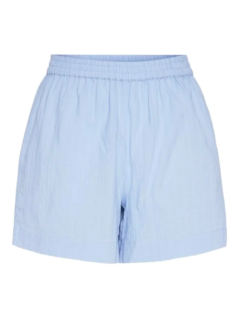Pieces Pcmuna MW Shorts pantaloncini blu di cachemire corti