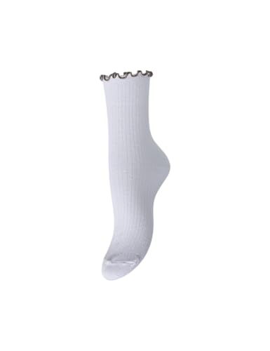 Pieces Pcafia Contrast Frill calze bianche taglia unica volant