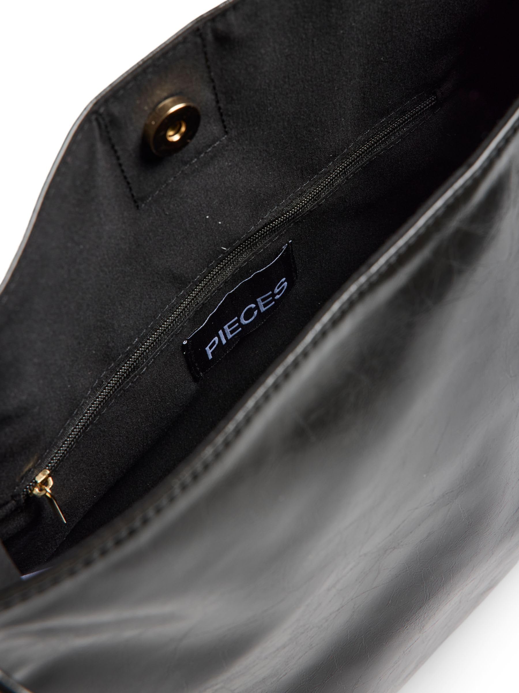 Pieces Pcmalou Patent Shopping Bag borsa spesa nero verniciata