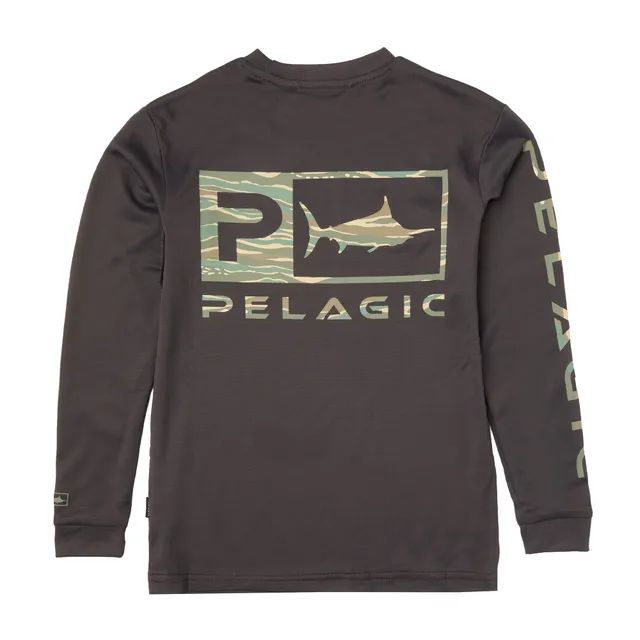 Pelagic Aquatek Wahoo Icon maglia bimbo grafite UPF 50+
