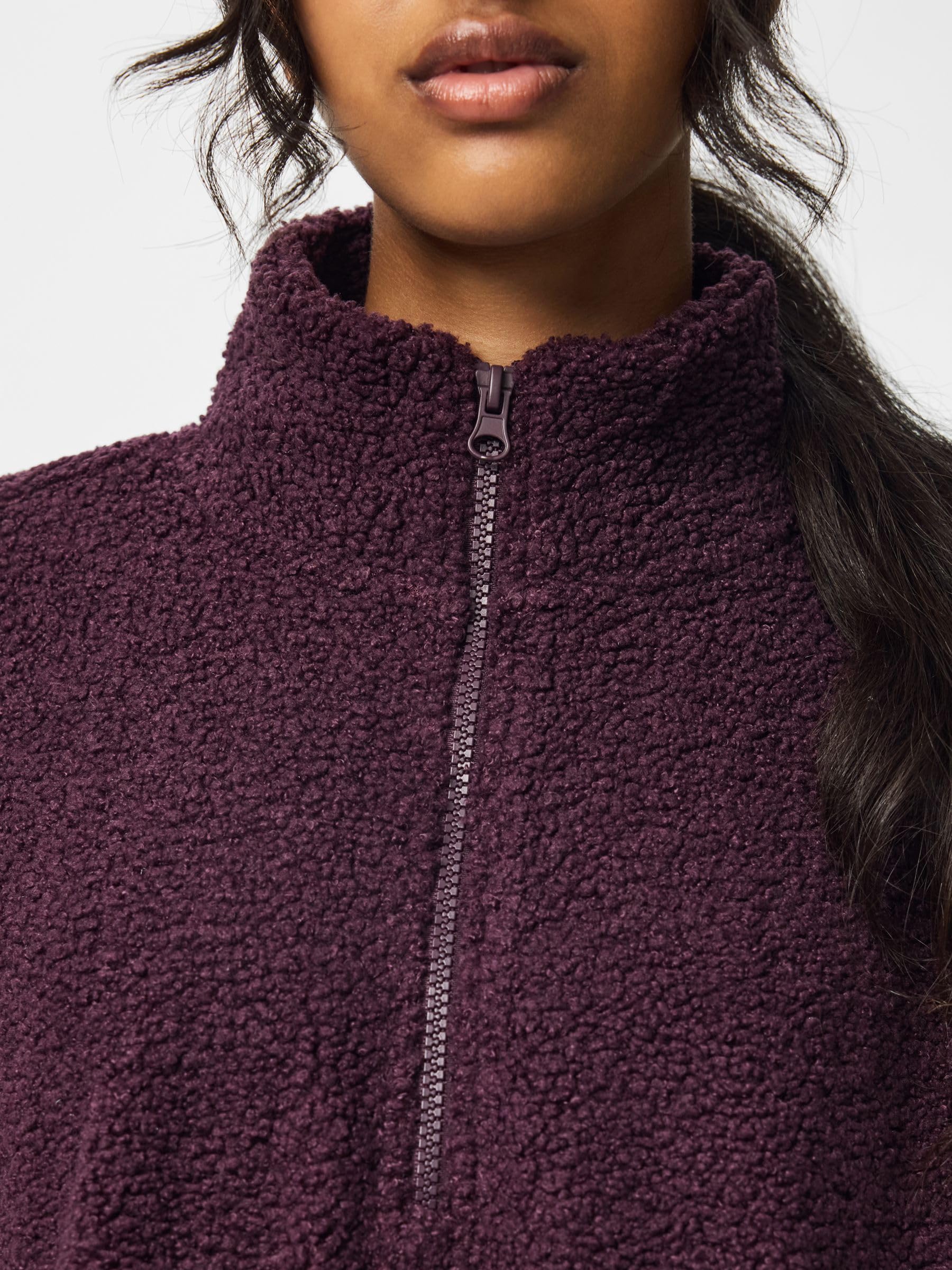Pieces Pckatty Teddy Half Zip giacca donna mezza zip teddy