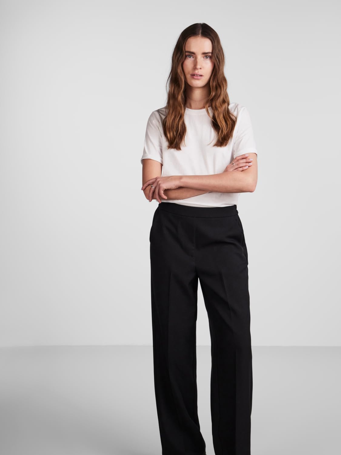 Pieces Pcneva HW Wide Pants Noos pantaloni larghi vita alta
