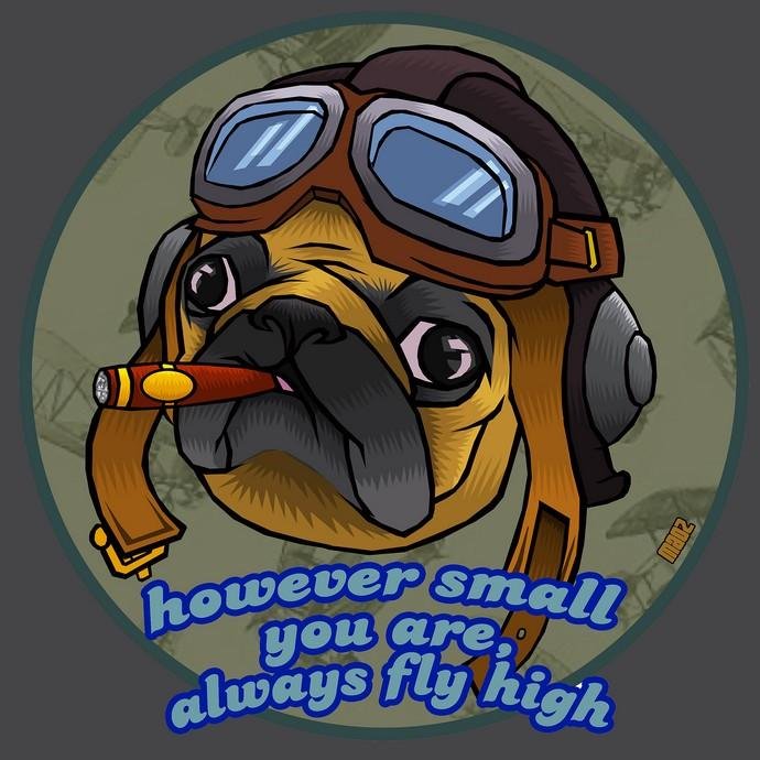 Maoz Pug Aviator t-shirt unisex