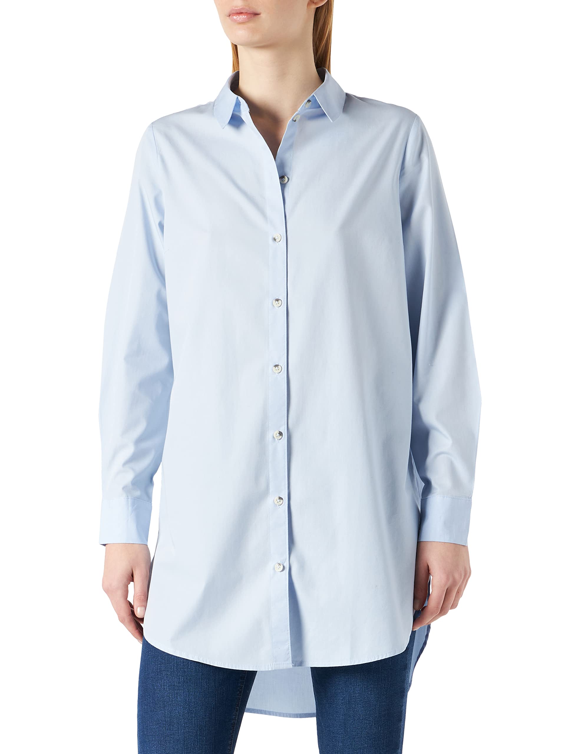 Pieces Pcnoma LS Long Shirt Noos camicia donna L blu bio