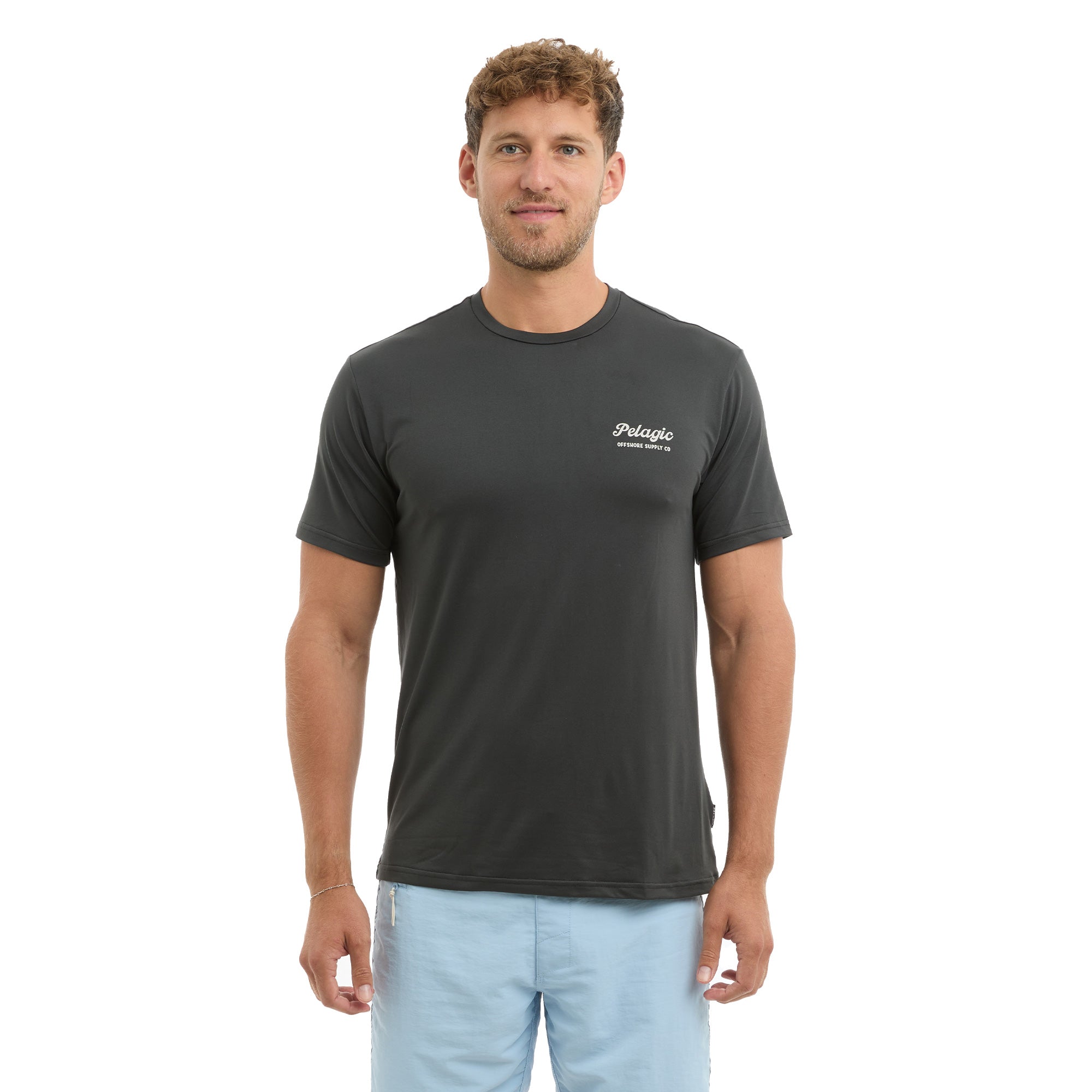 Pelagic Freespool Dockline t-shirt nera manica corta UPF 50+