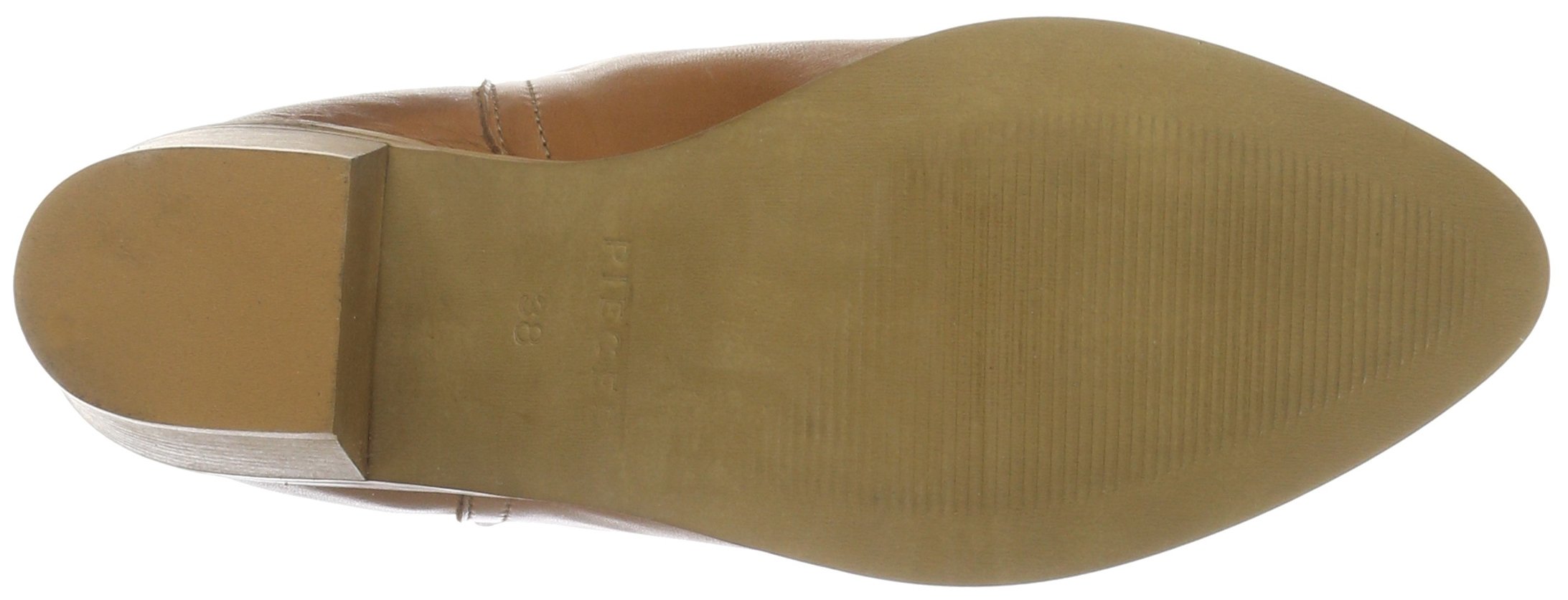 Pieces Psdolly stivaletti in pelle cognac con cerniera