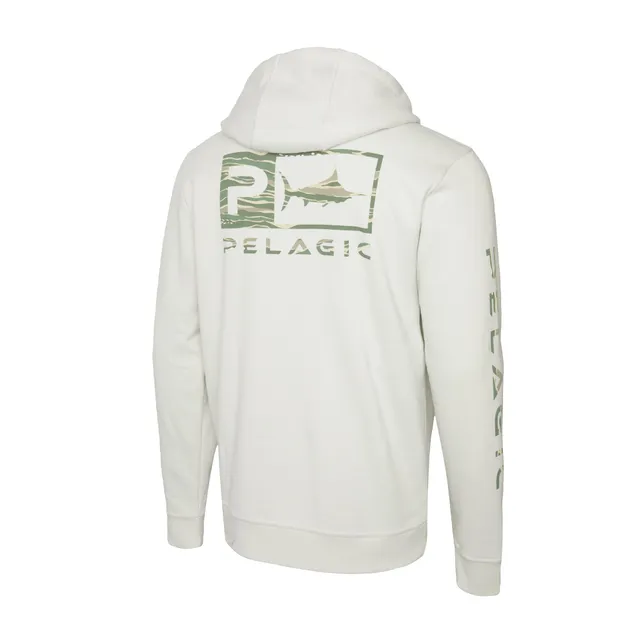 Pelagic Tanner Wahoo Icon felpa zip Bone in cotone