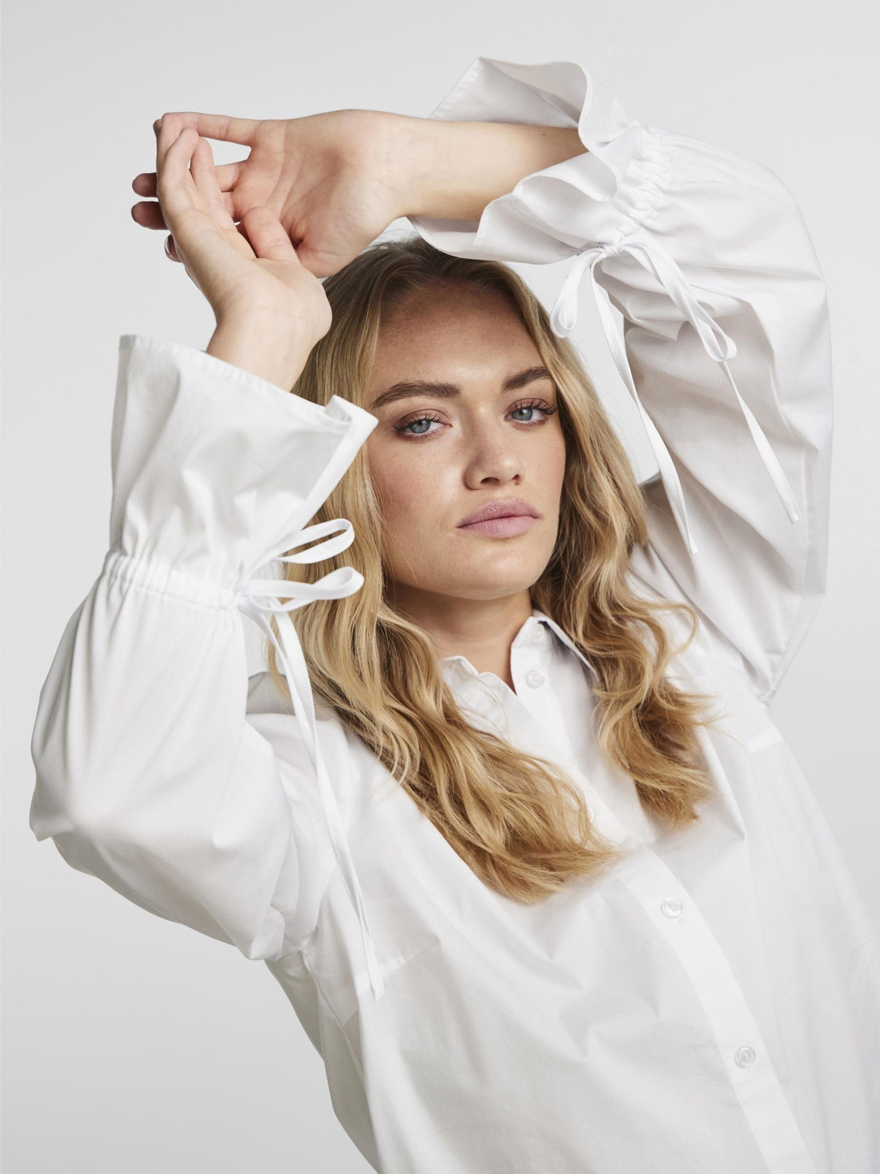 Pieces camicia donna maniche lunghe dritta