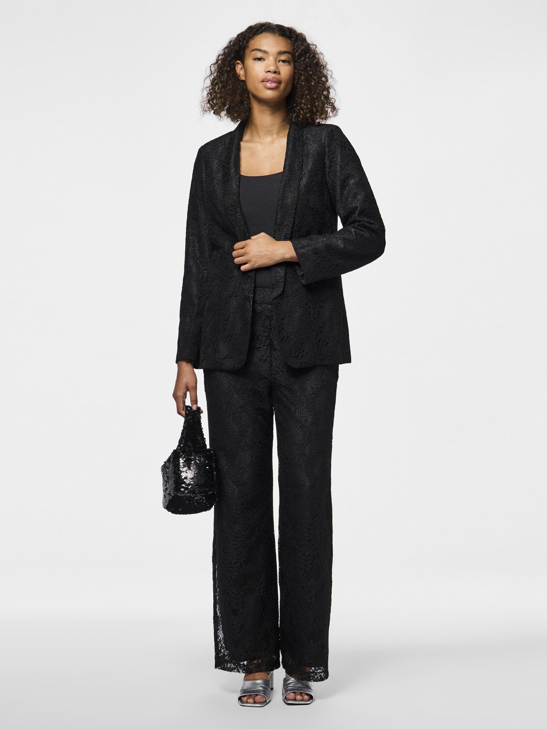 Pieces Pcbosulla HW pantaloni donna S gamba larga