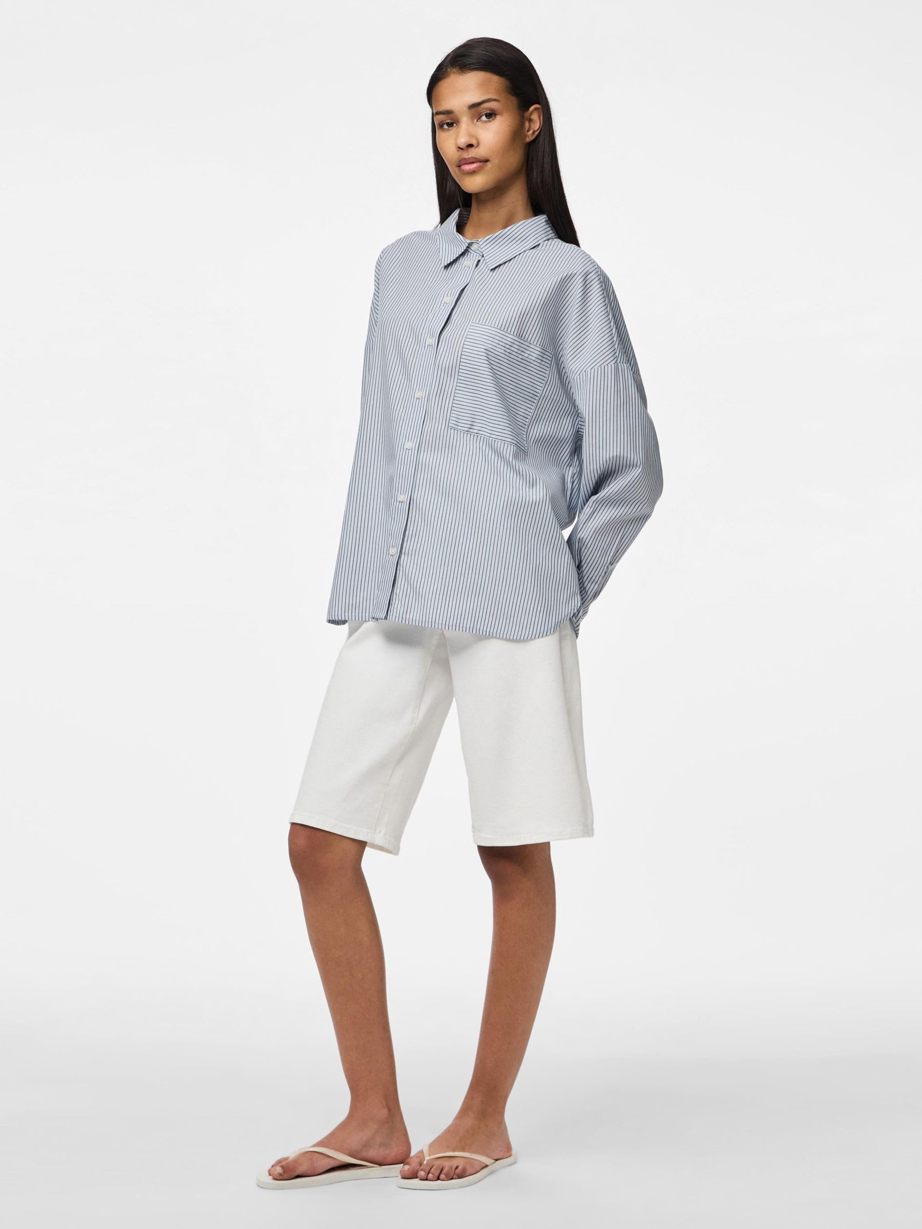 Pieces Pcfeline LS Camicia Donna Manica Lunga Uso Giorno