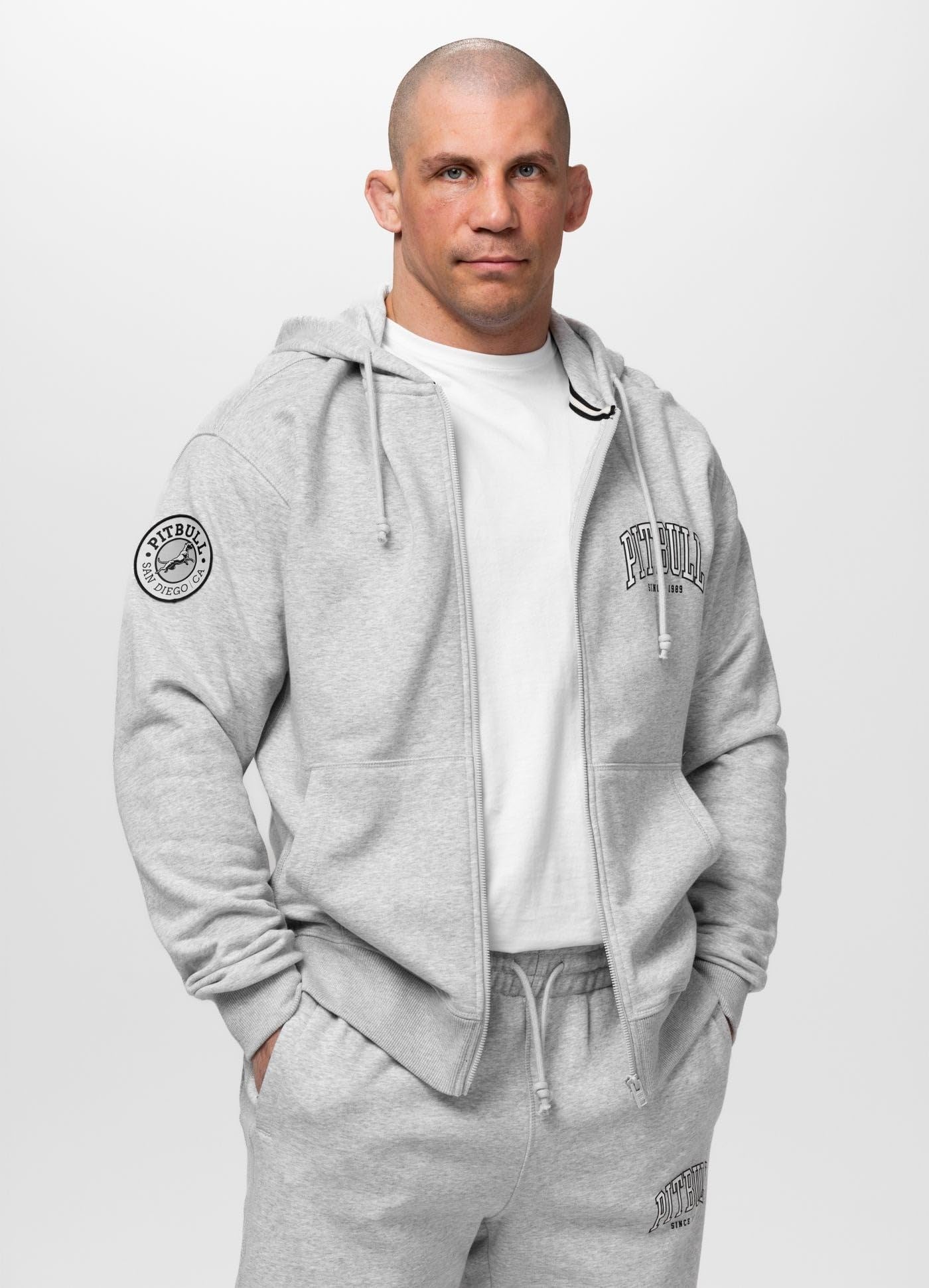 Pitbull Badger hoodie uomo zip taglia L