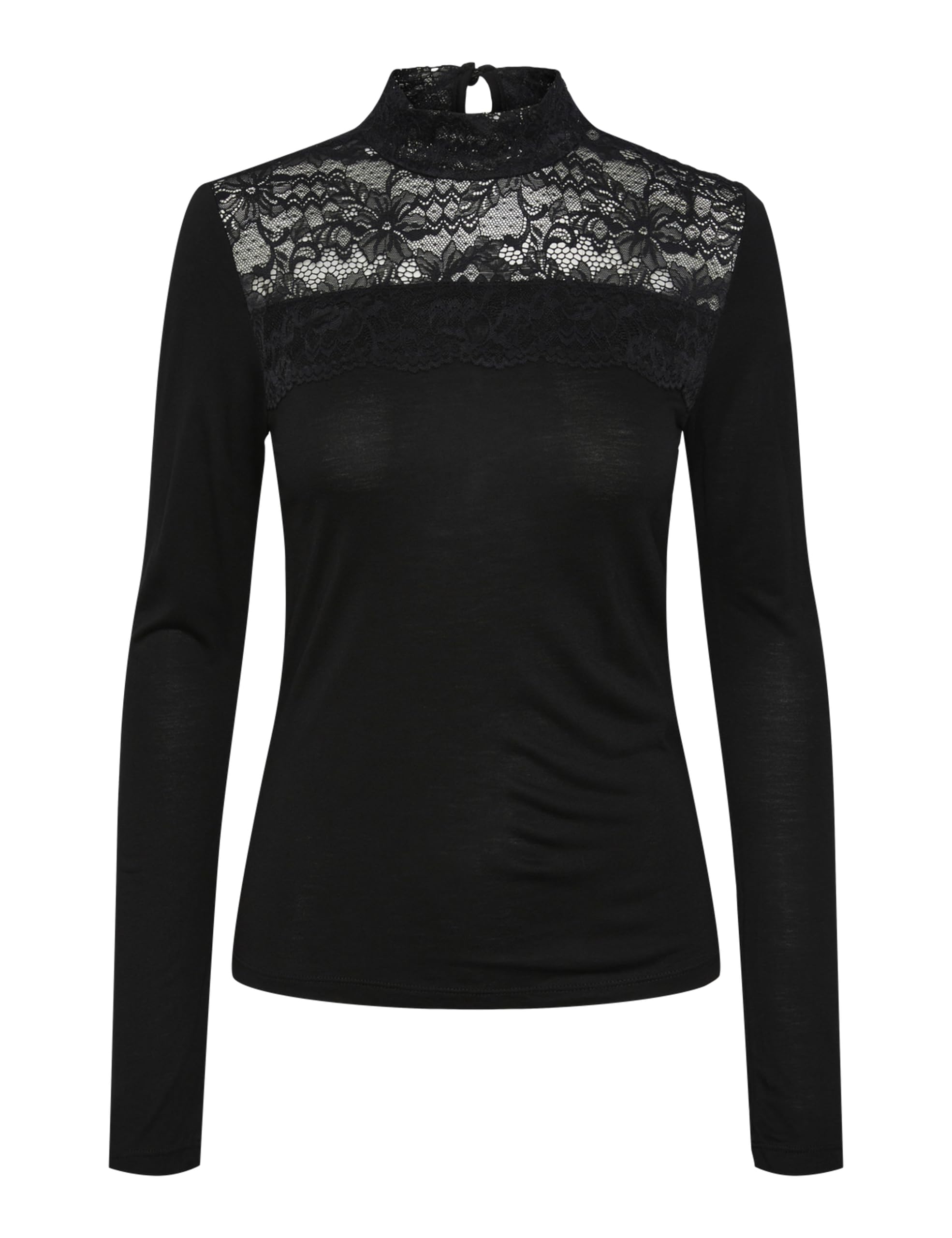 PIECES Pcmolly LS High Neck Lace Top BC maglietta taglia M collo alto
