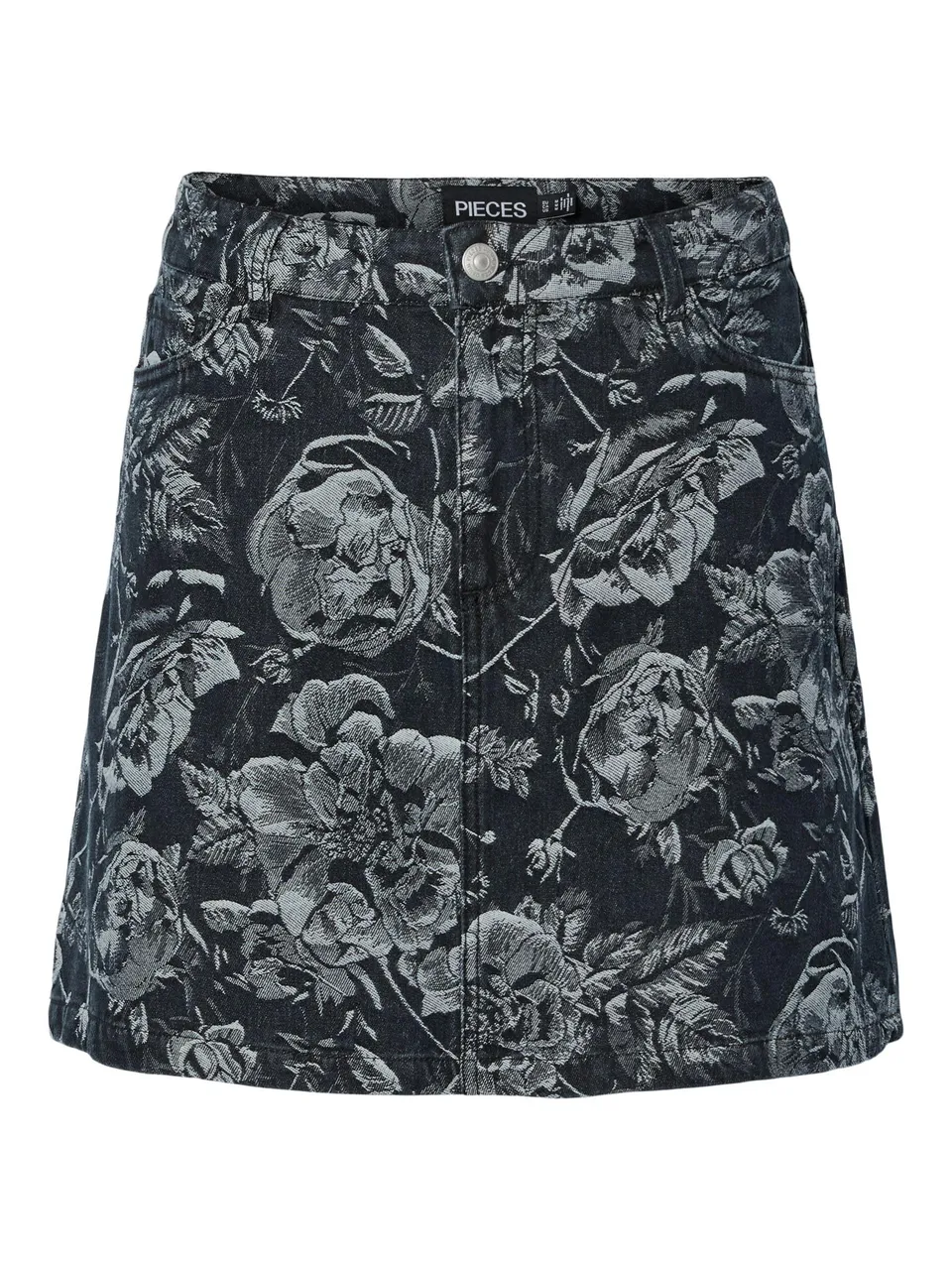 Pieces Pcmarosa MW Denim gonna donna nera M traspirante
