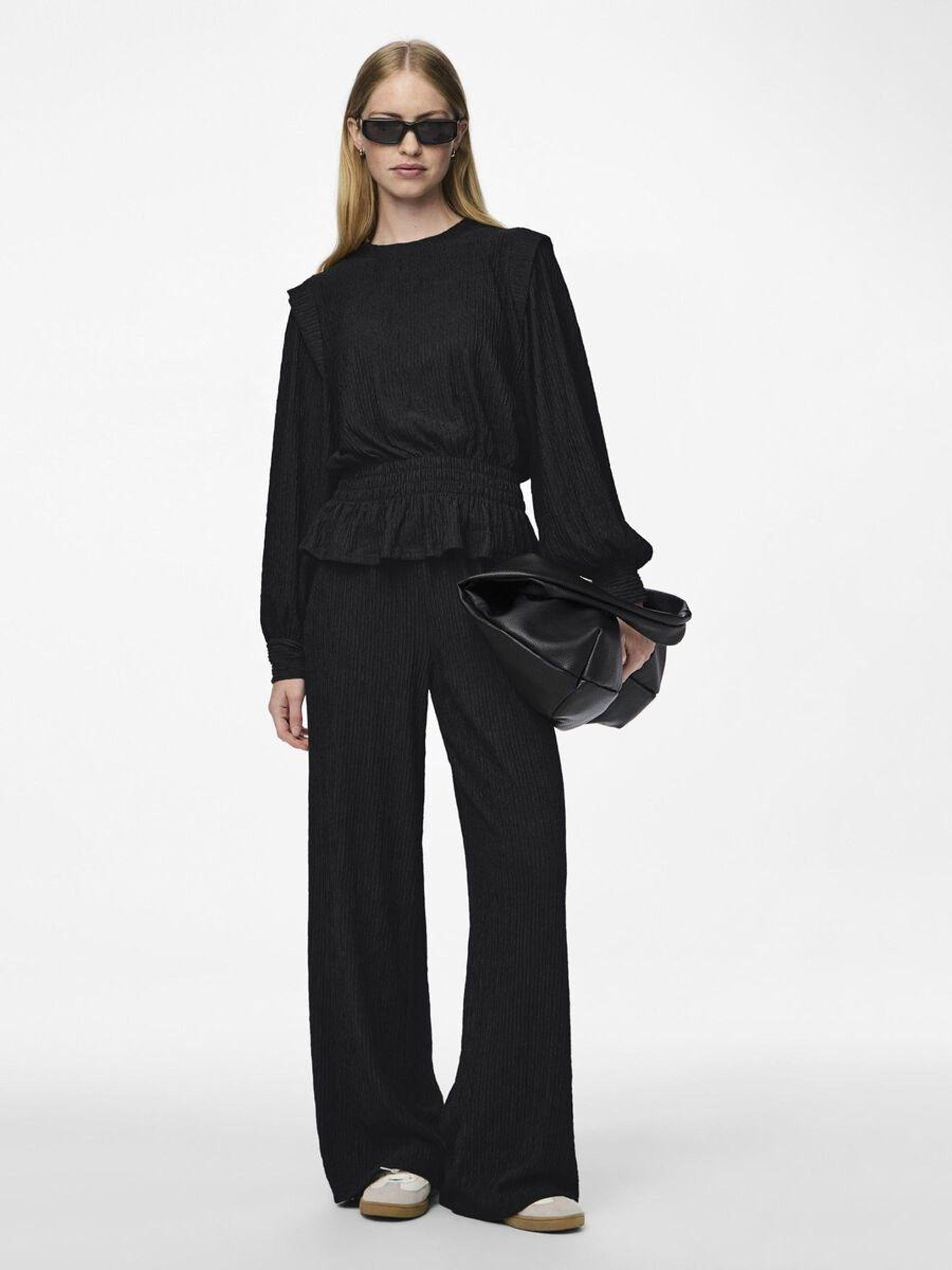 PIECES Pcnilas top donna manica lunga nero taglia XS