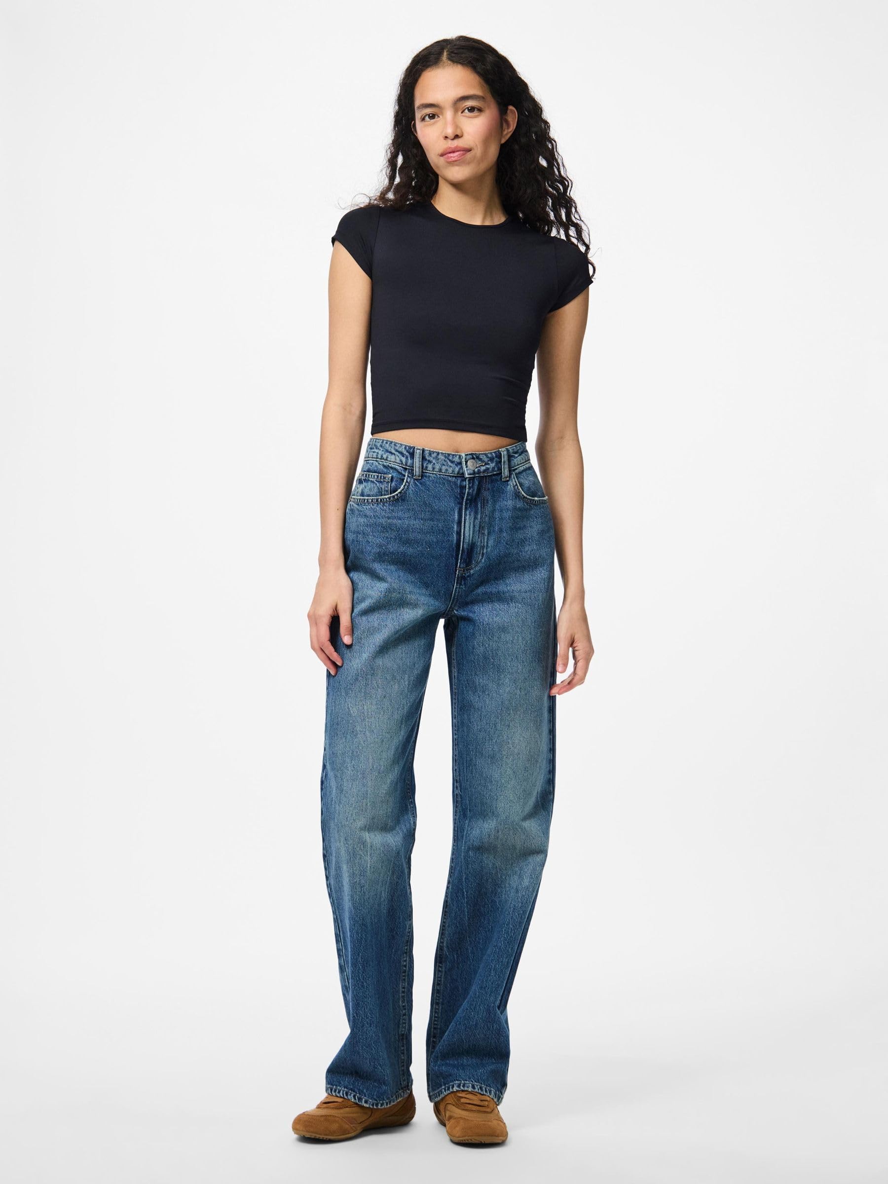 Pieces Pckate HW jeans donna 29W/30L gamba dritta