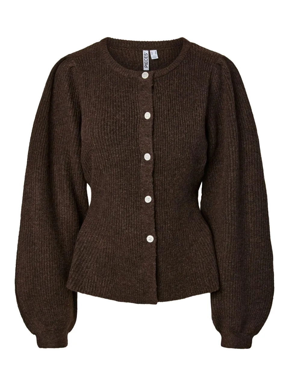 Pieces Pcsilly LS Puff Knit cardigan donna Hot Fudge