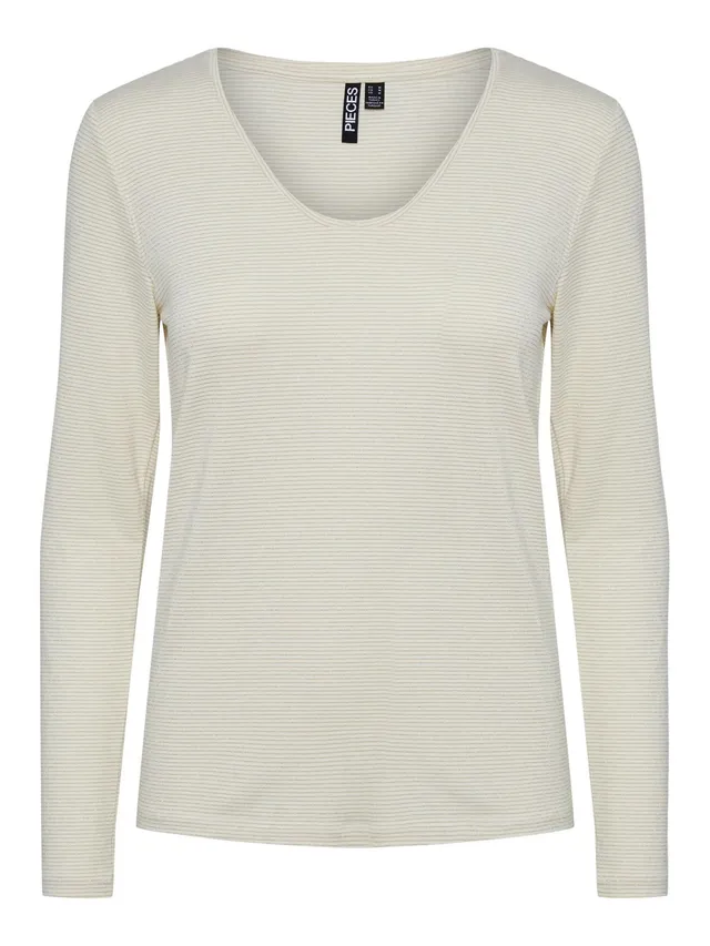 PIECES Billo Pcbillo maglietta donna maniche lunghe lurex