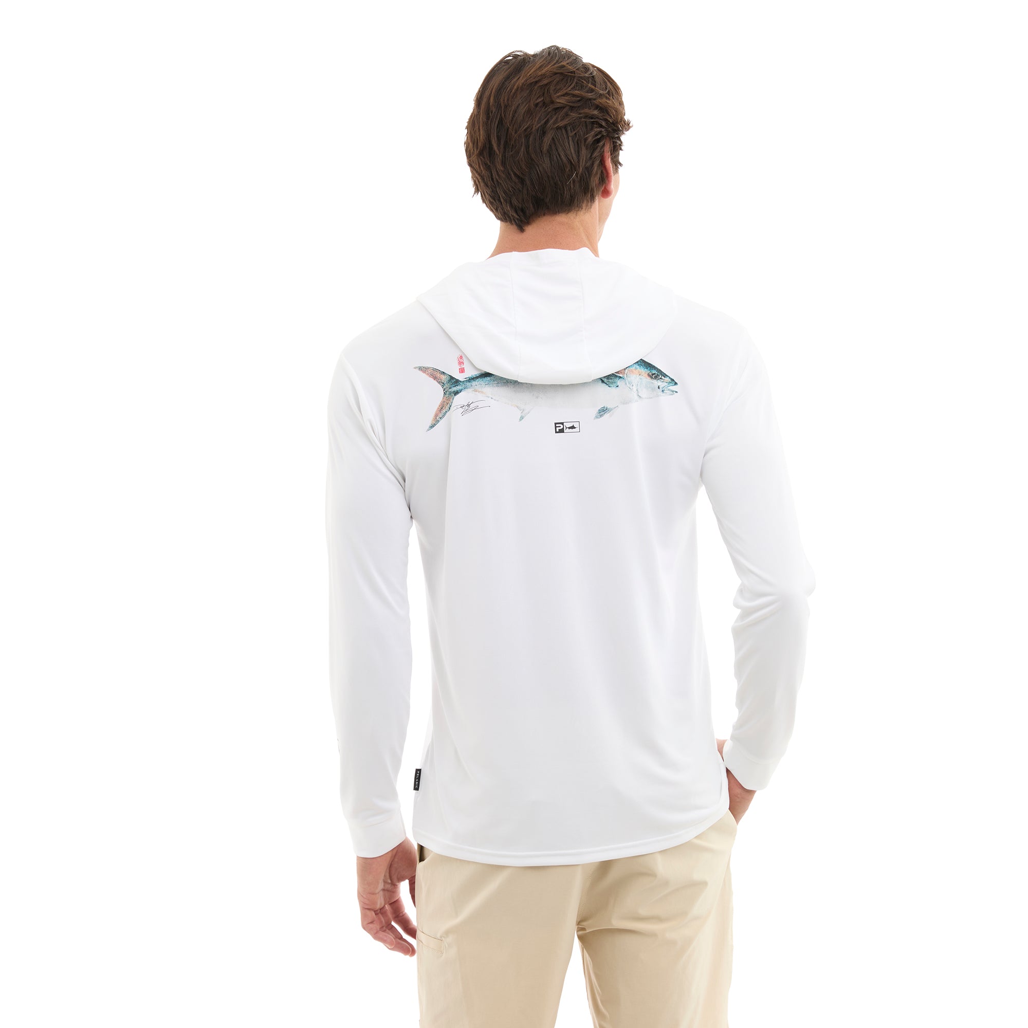 PELAGIC Aquatek Yellowtail maglia pesca bianca UPF 50+