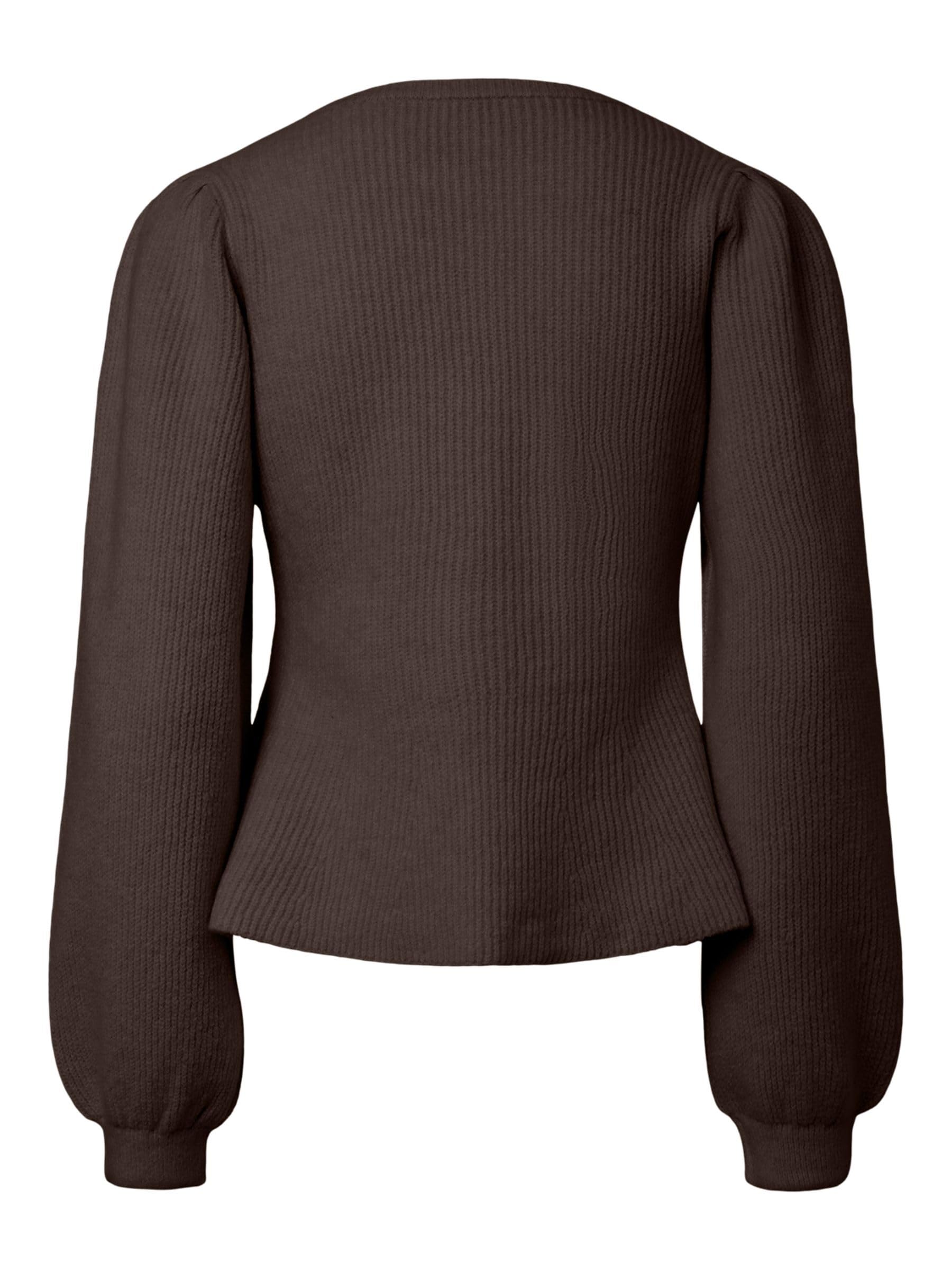 Pieces Pcsilly LS Puff Knit cardigan donna Hot Fudge