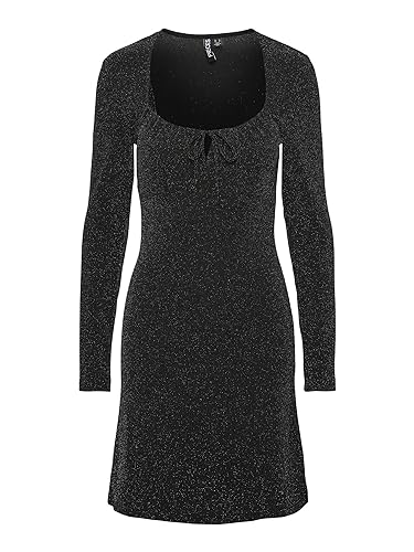 Pieces & Peace Pclina LS Tie Dress vestito nero S