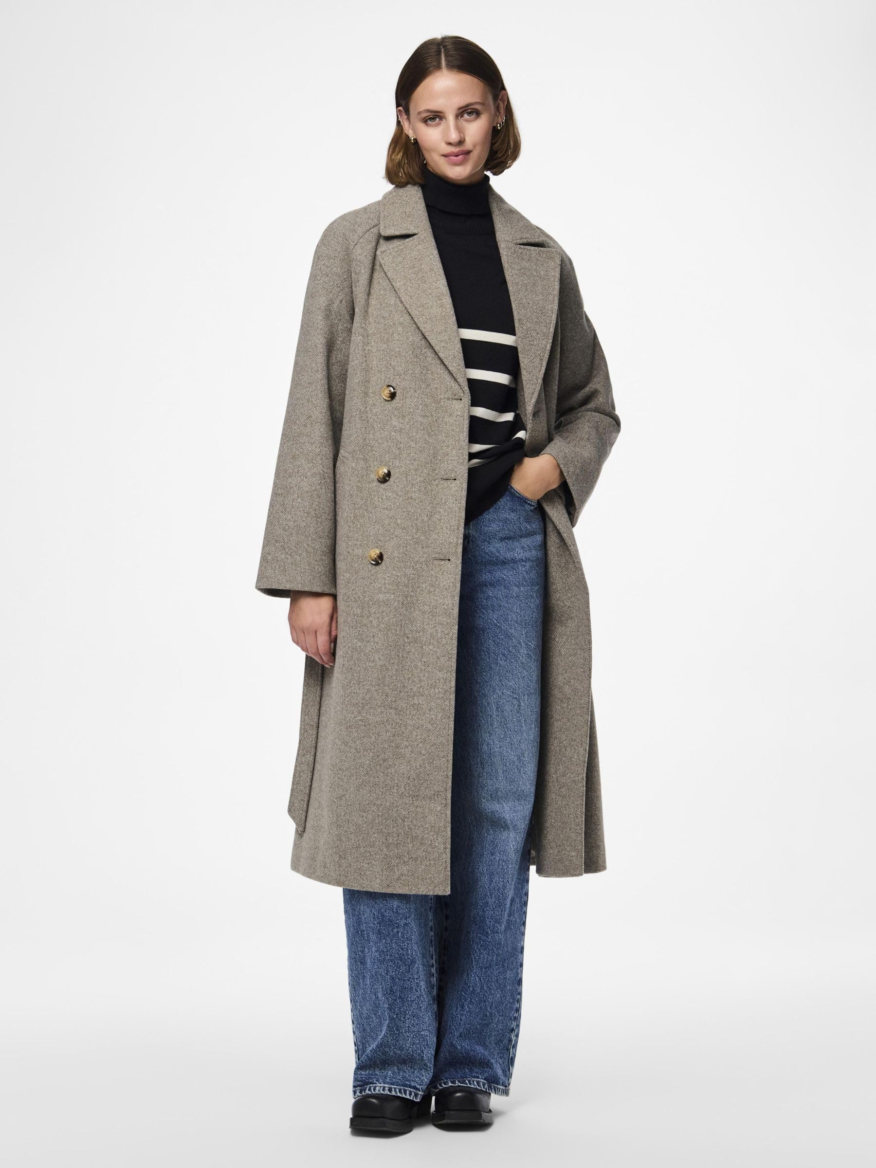 PIECES Pcmarbel cappotto lungo donna taglia M