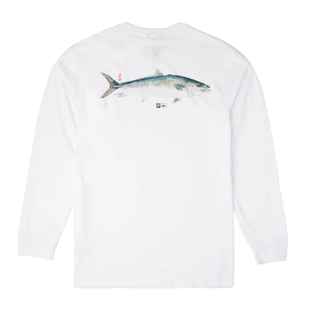 Pelagic DH Yellowtail LS t-shirt bianca cotone