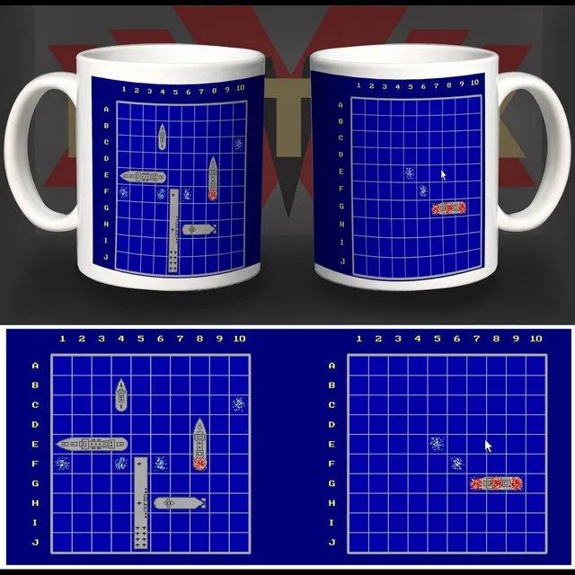 Vintage Videogame Battaglia Navale tazza ceramica