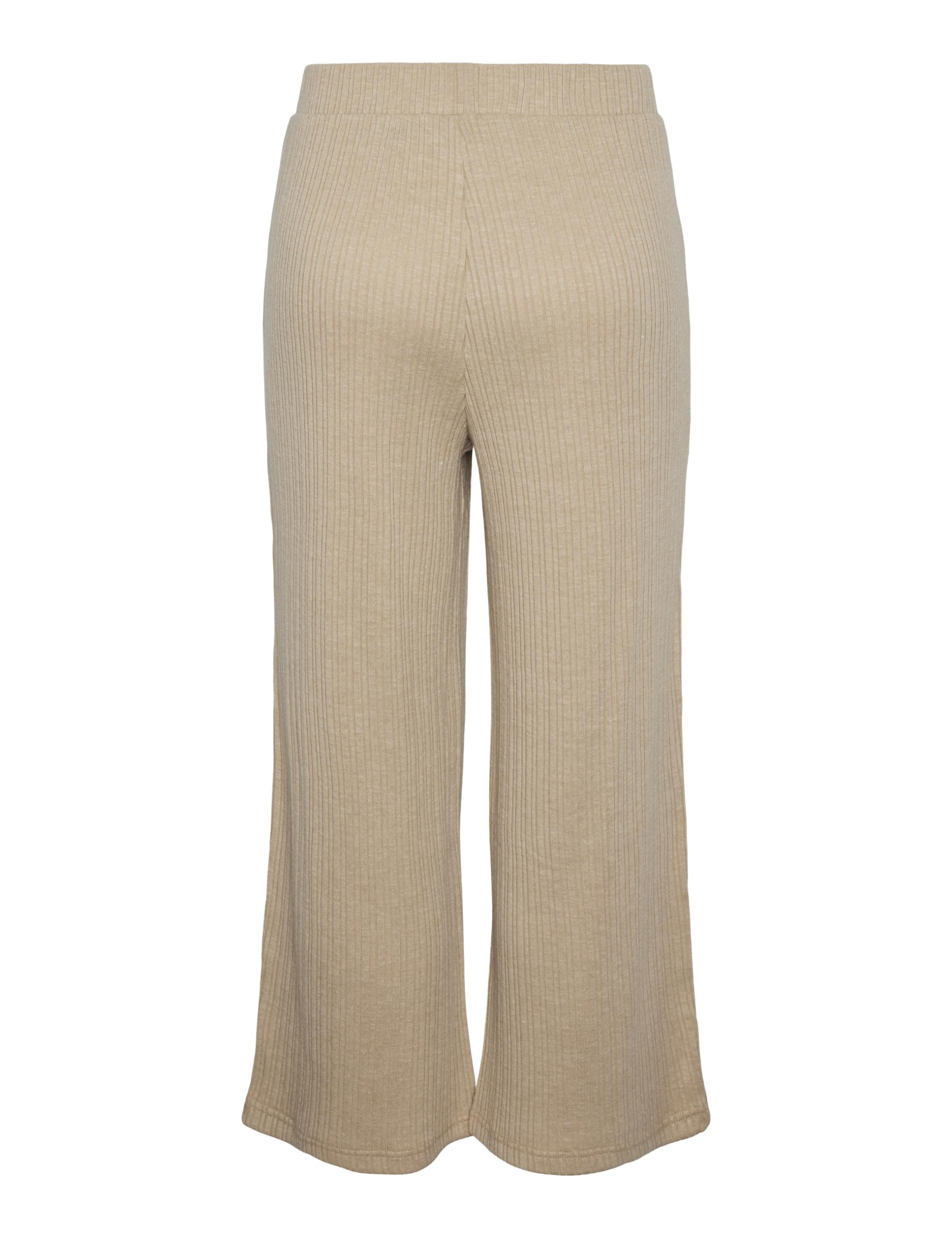 Pieces Pclena HW Cropped Pantaloni Nero Tessuto