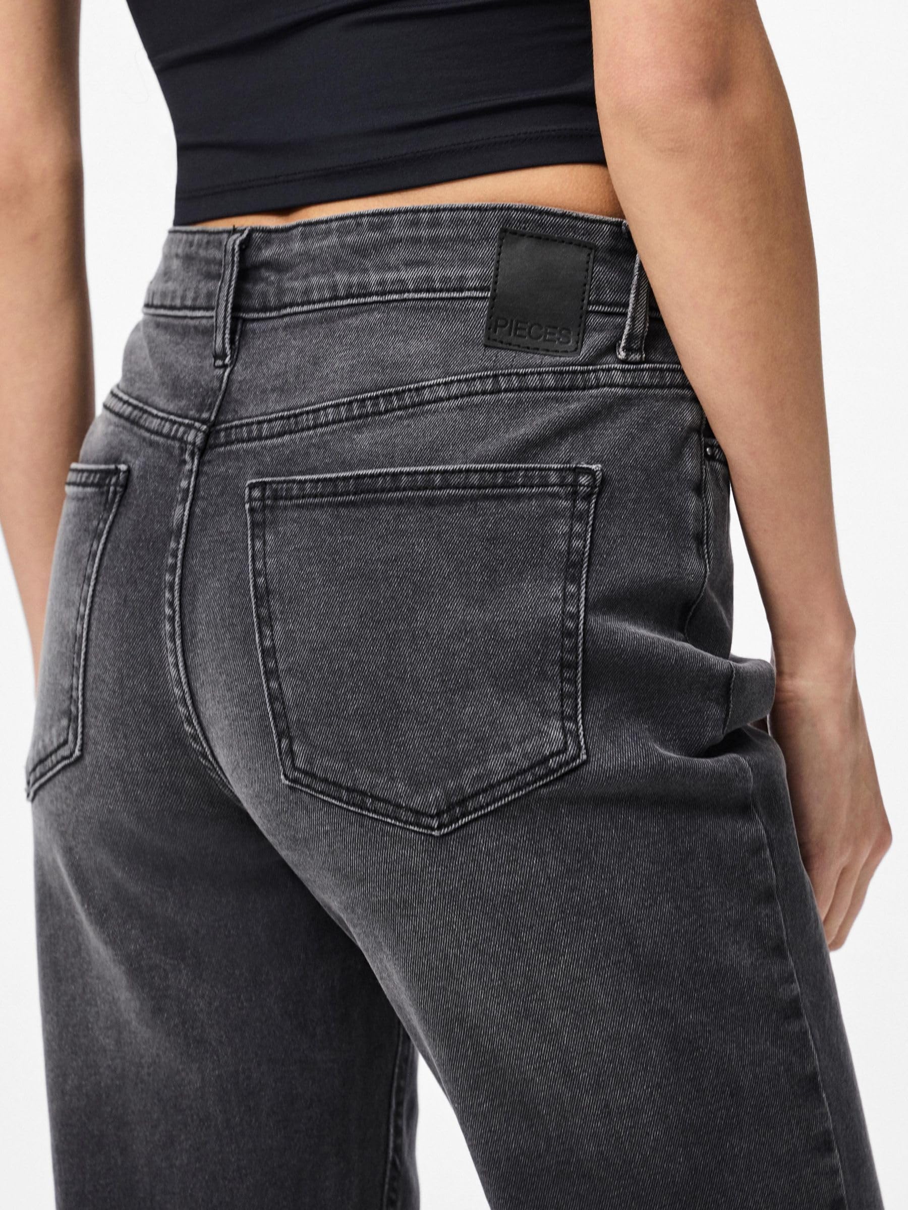 Pieces Pckelly MW Straight Jeans New Dg jeans donna 27W/30L dritti