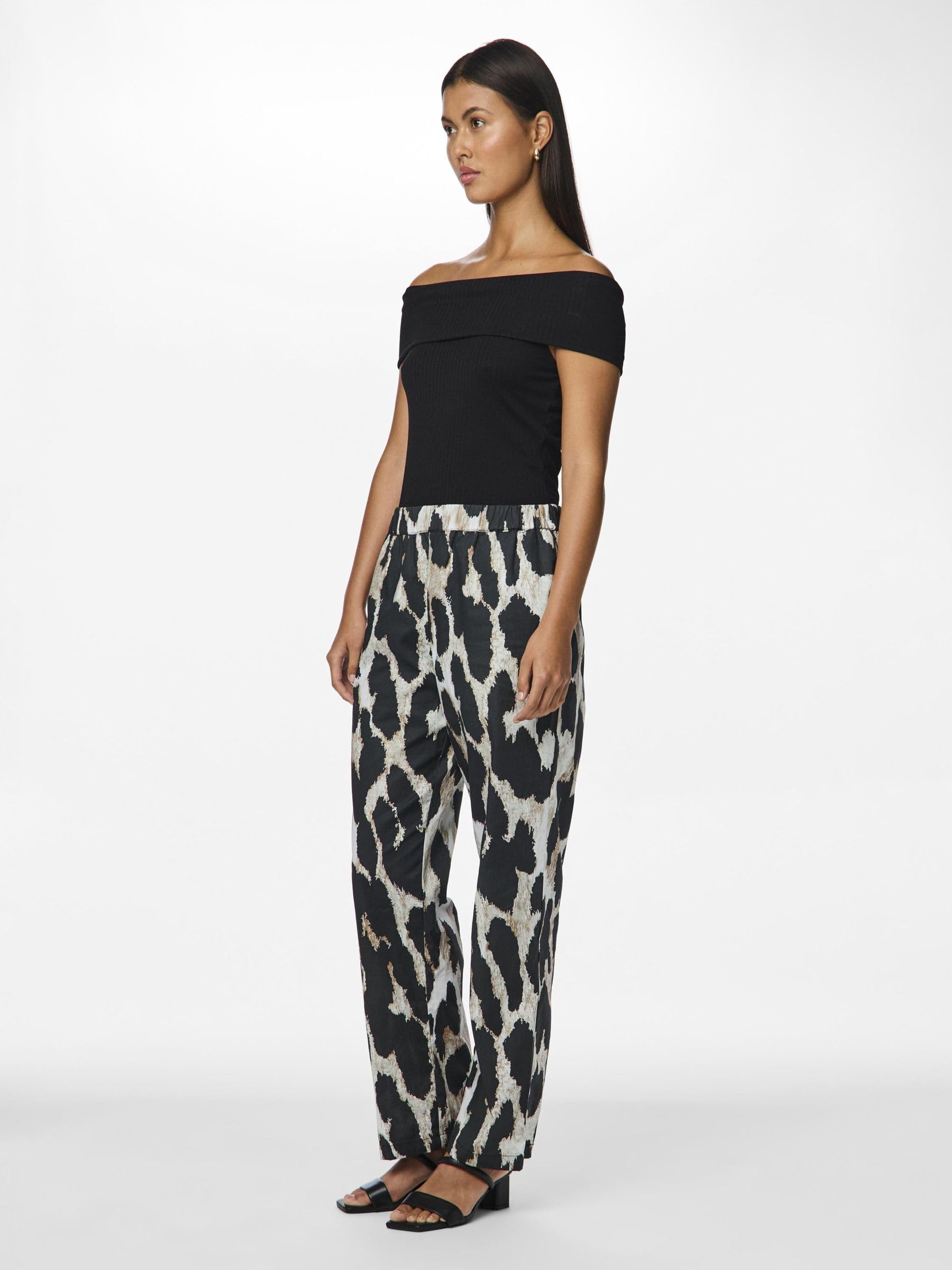Pieces pantaloni donna in tessuto classici taglia M