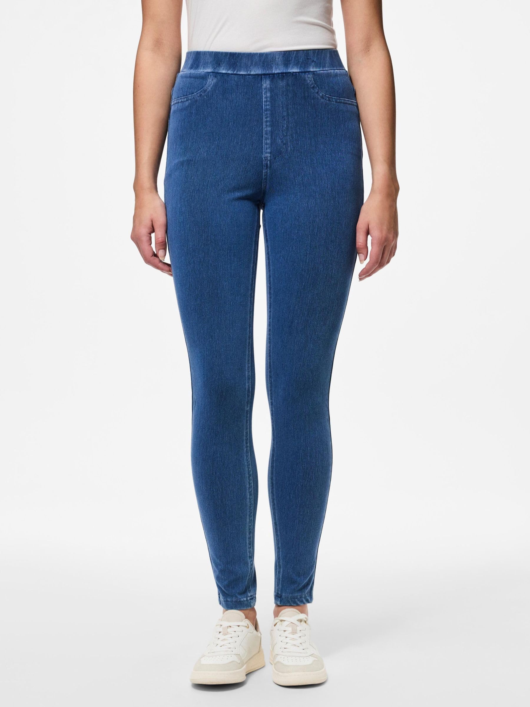Pieces Pcjumbo Foxy jeggings donna blu elasticizzati