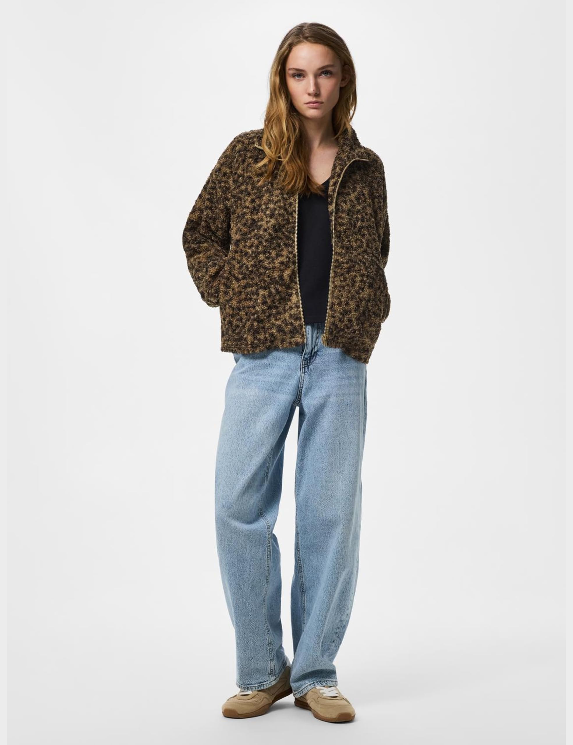 Pieces Pckatty Teddy High-Neck giacca donna collo alto teddy