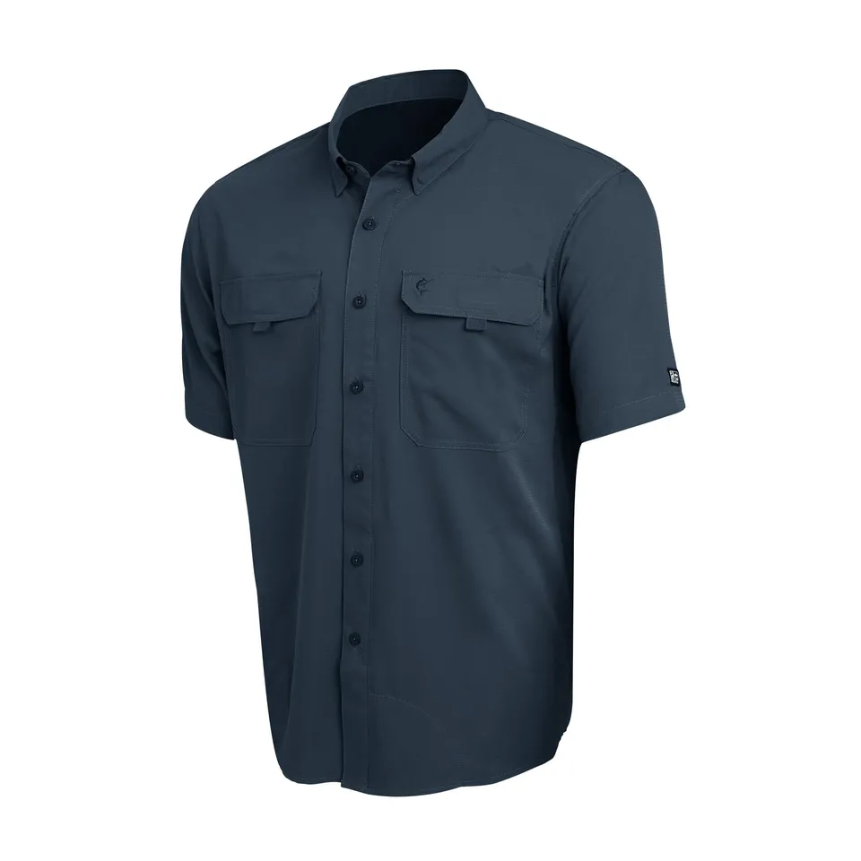 Pelagic Keys camicia uomo manica corta Blu Navy traspirante