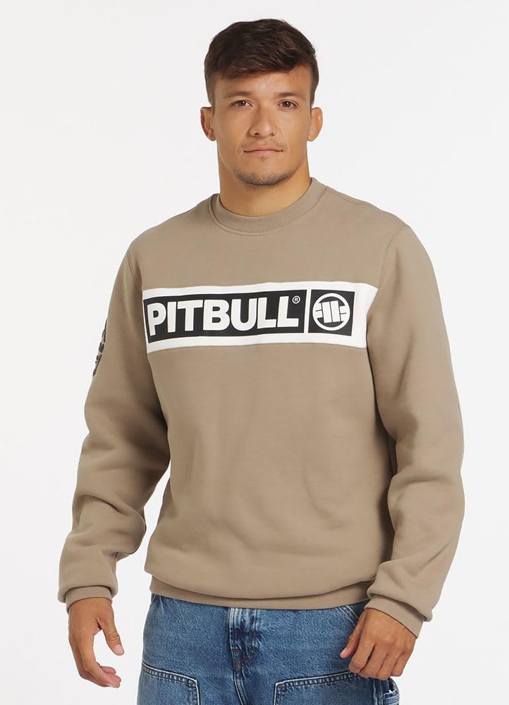 Pitbull Sherwood felpa uomo beige 3XL cotone