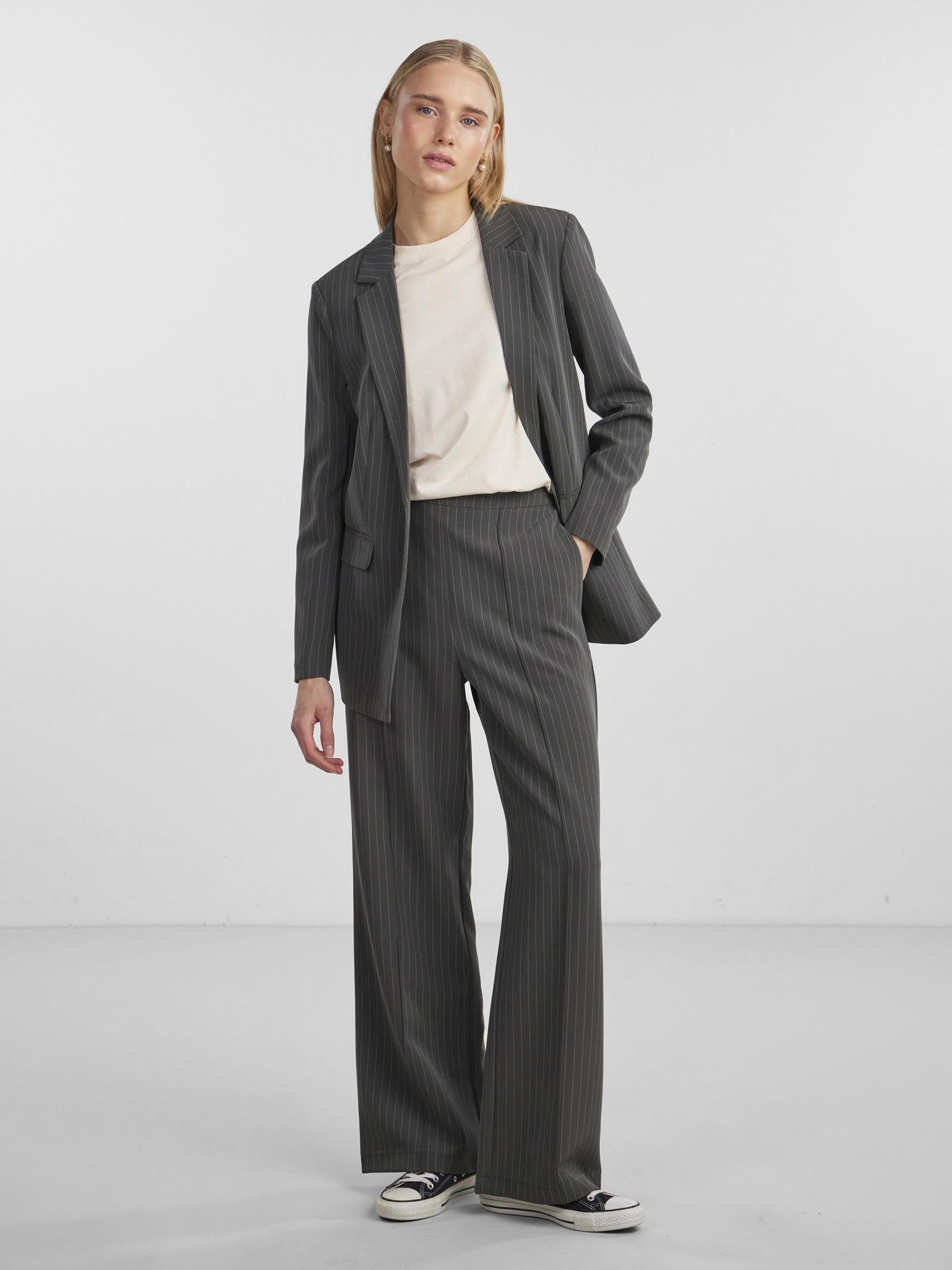 Pieces Pcbozzy HW pantaloni larghi donna a righe