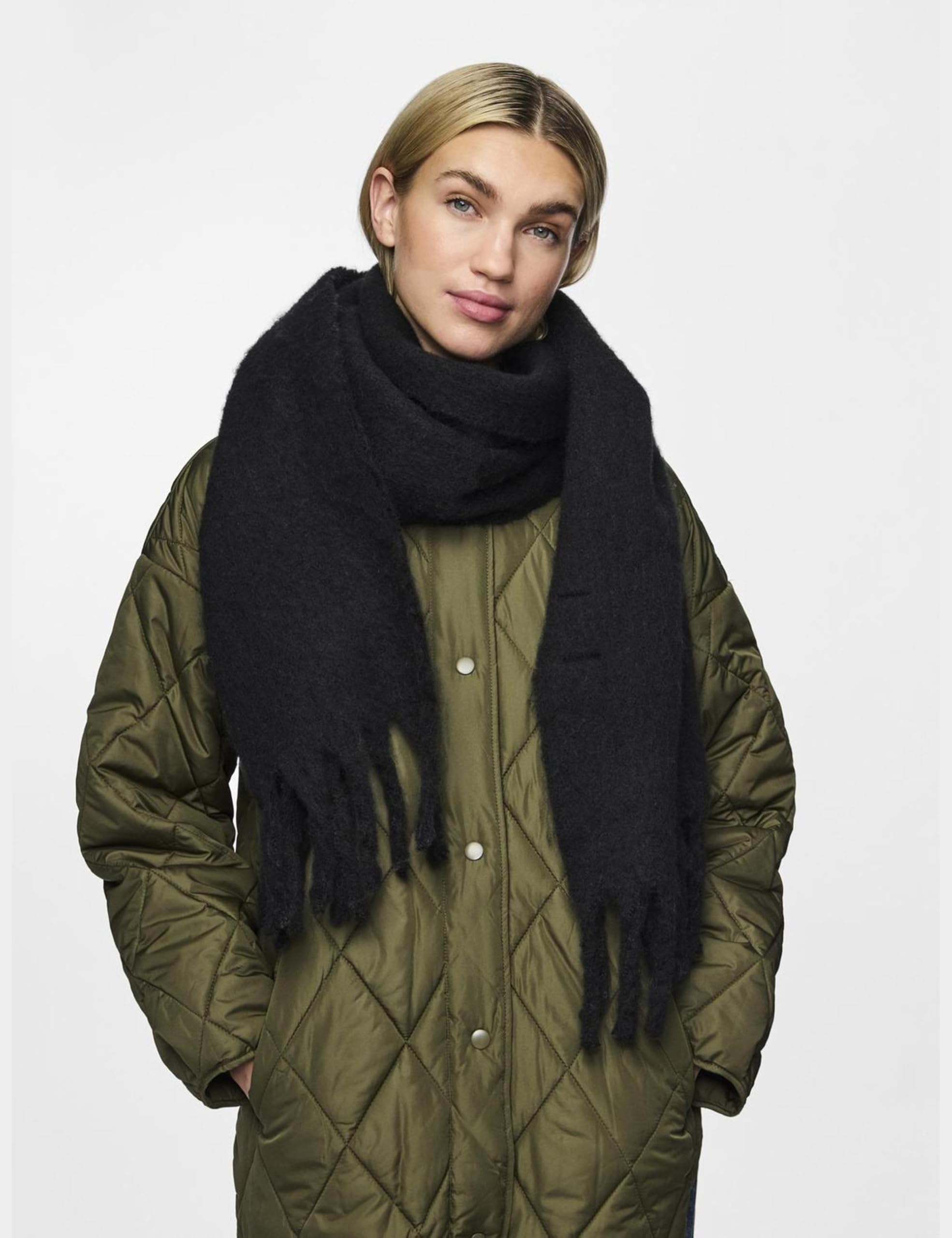 Pieces Pcnikita Long Scarf sciarpa nero lunga