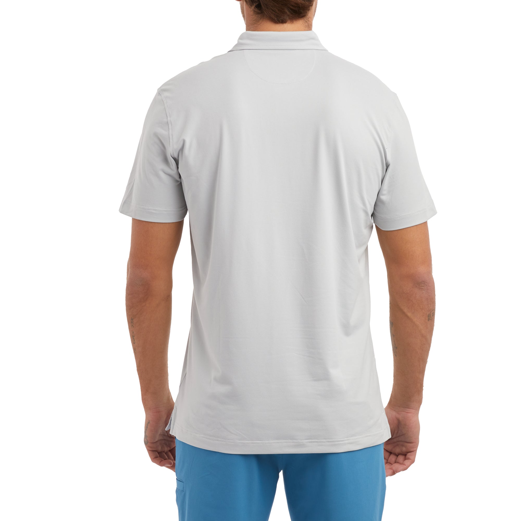 Pelagic Marco Polo Polo Uomo Grigio Chiaro Manica Corta Elasticizzata