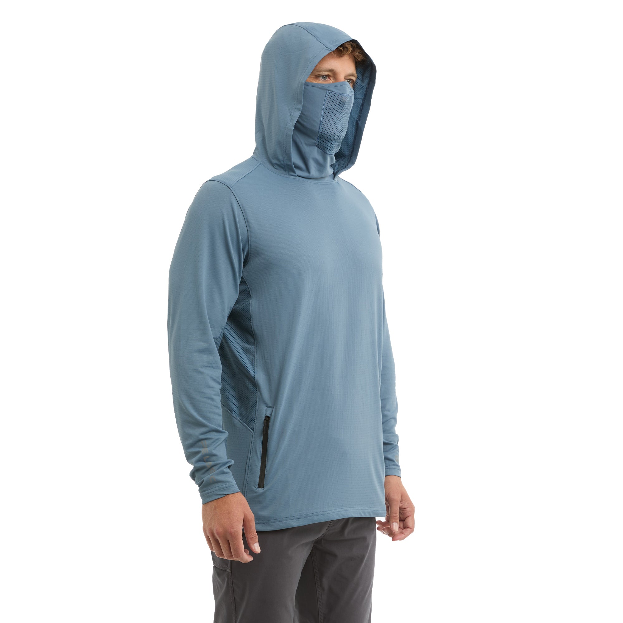 PELAGIC Exo-Tech felpa cappuccio petrolio S-3XL UPF 50+