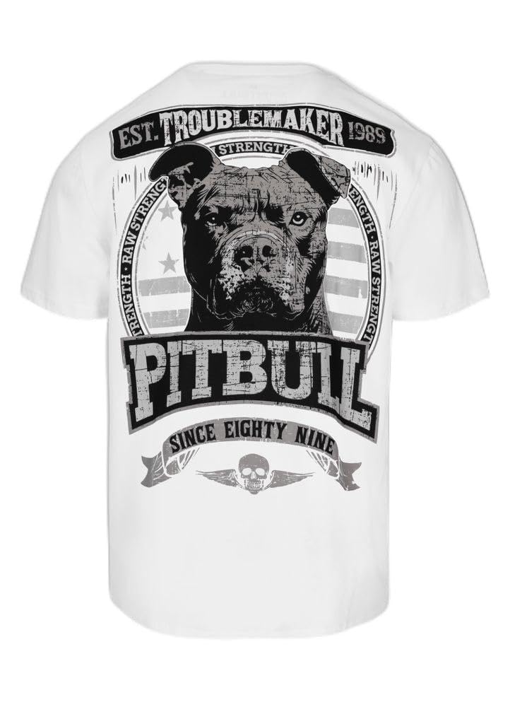 Pitbull Troublemaker maglietta uomo XXL bianca cotone