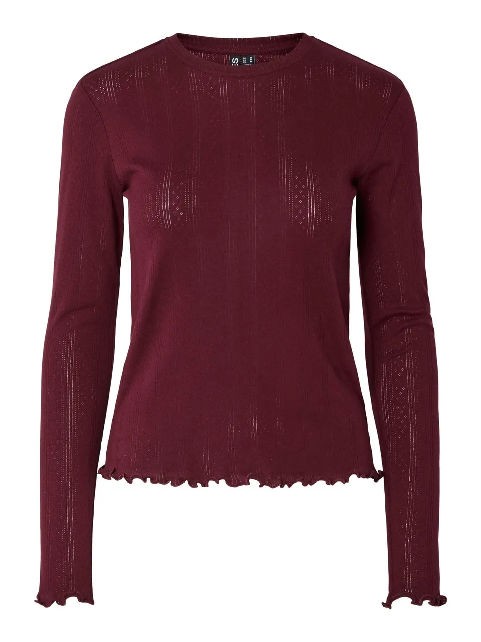 Pieces Pcmarie maglia donna maniche lunghe pointelle