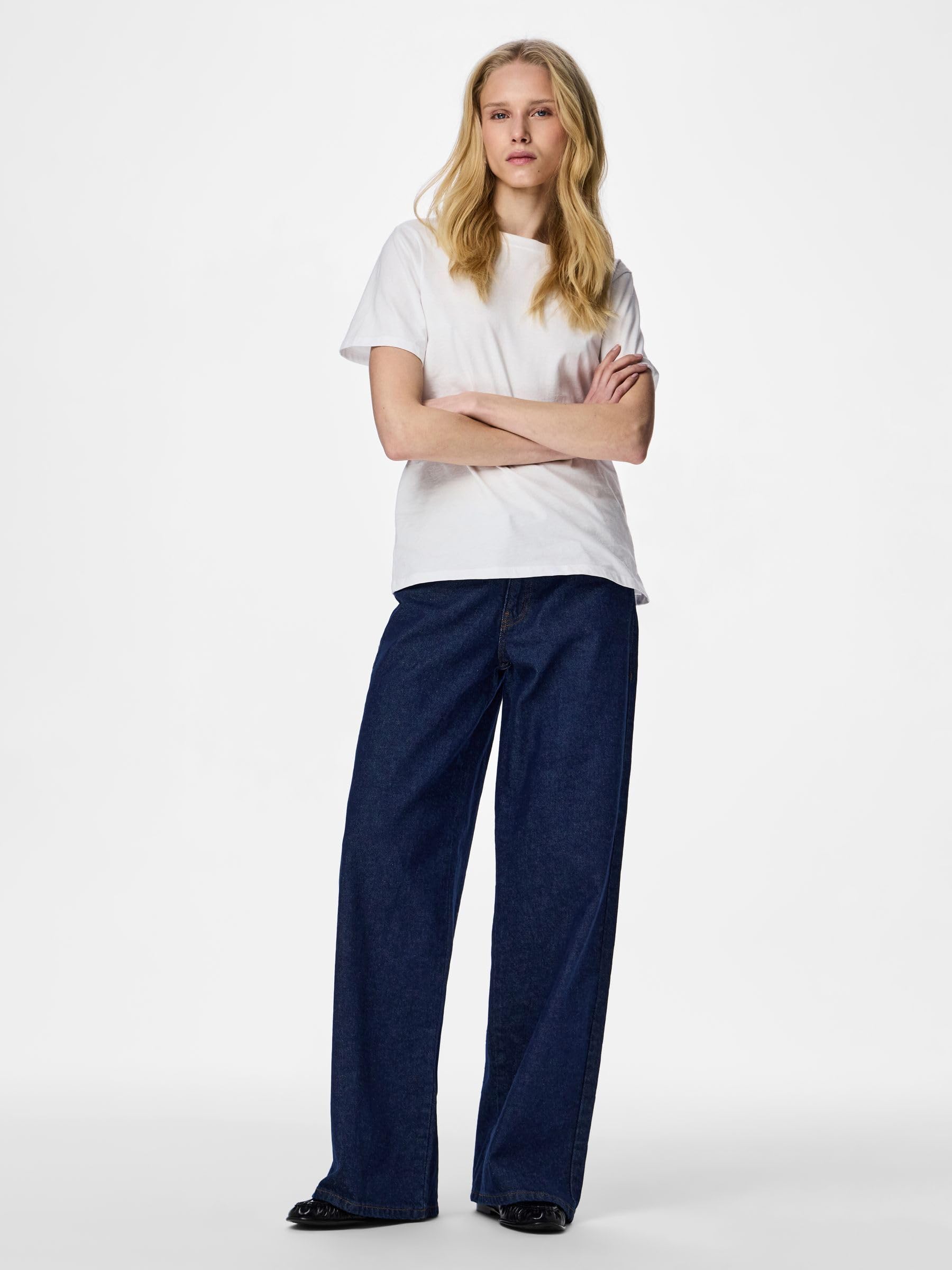 Pieces Pcselma LW Wide Jeans Rinse Noos BC jeans 29W/30L larghi